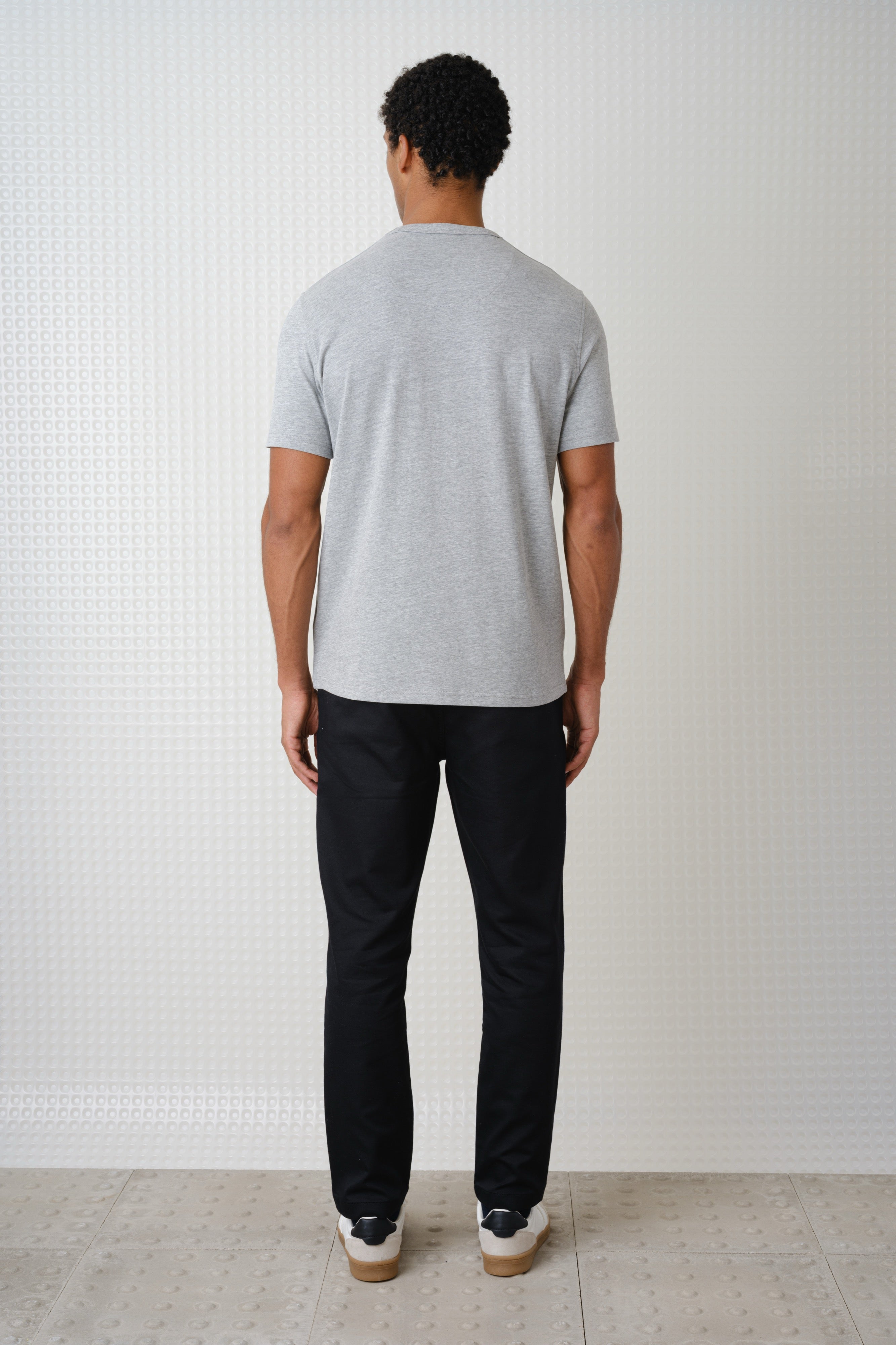 Lander - 230GSM Peached Tee - Grey Marl