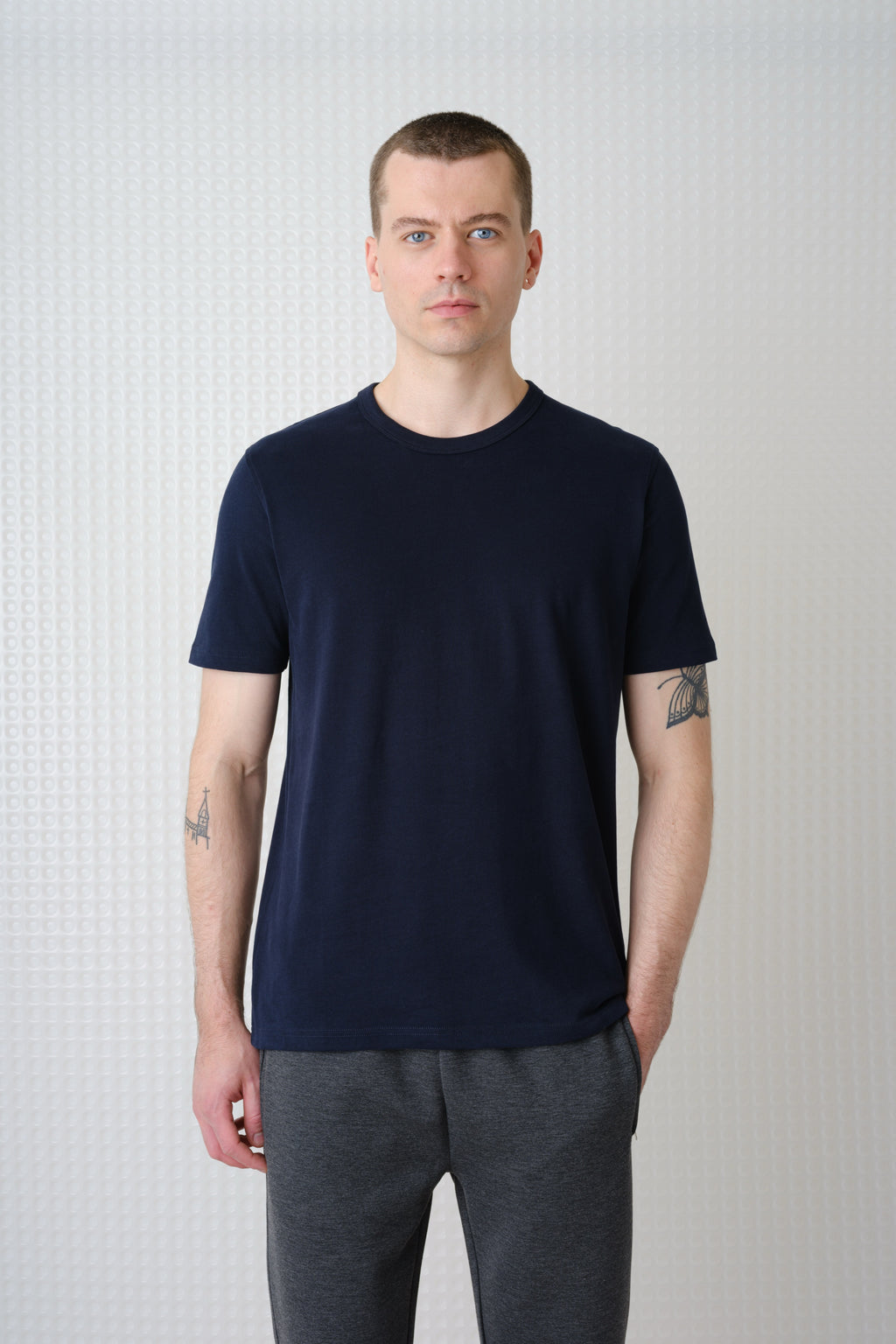 Lander - 230GSM Peached Tee - Navy