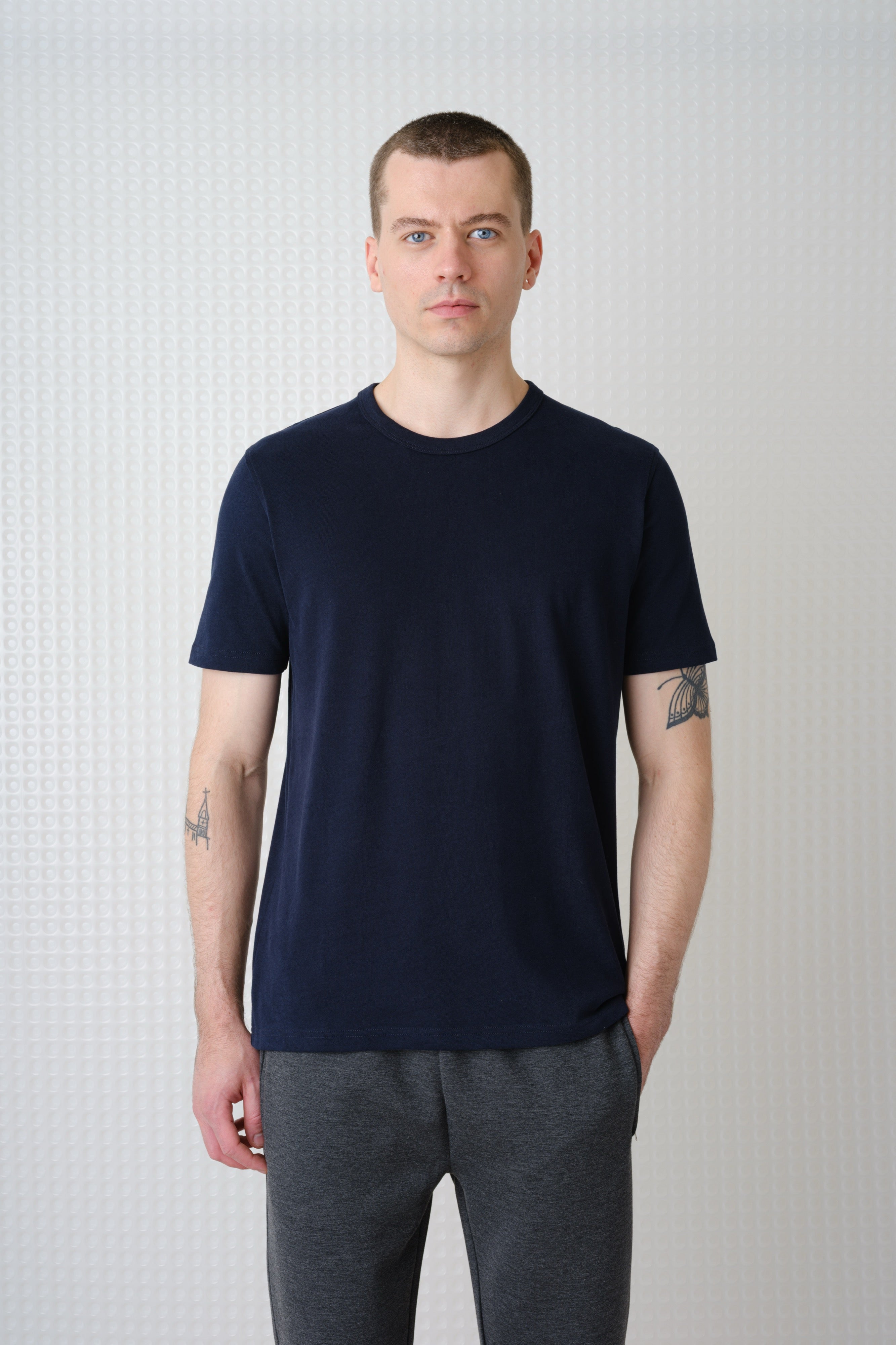 Lander - 230GSM Peached Tee - Navy