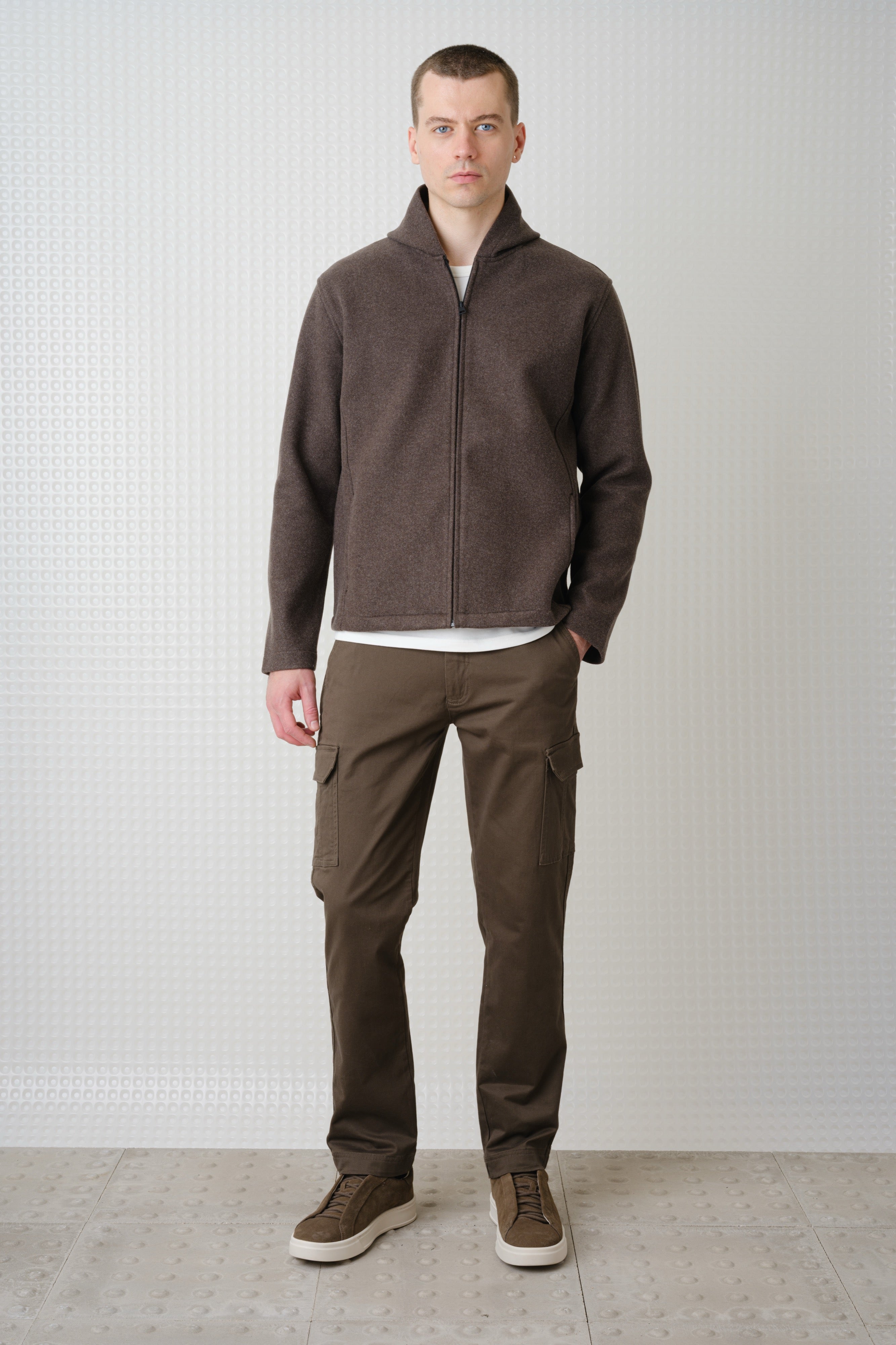 Lark - Hooded Zip Through Sweatshirt - Mink