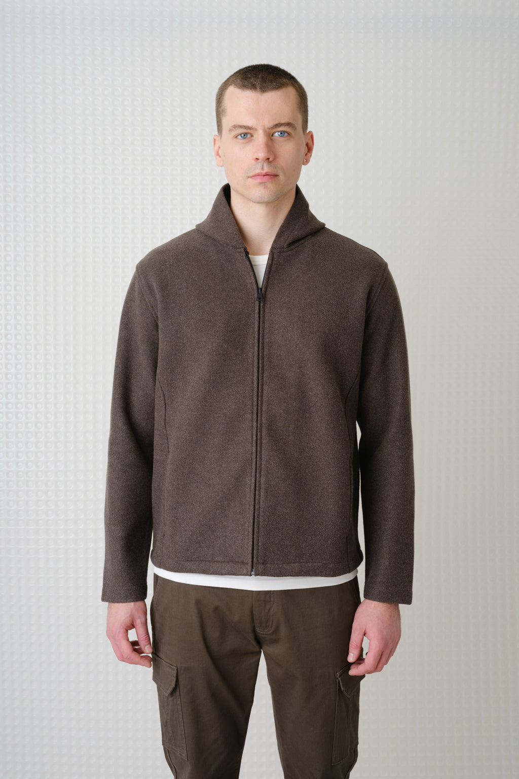 Lark - Hooded Zip Through Sweatshirt - Mink