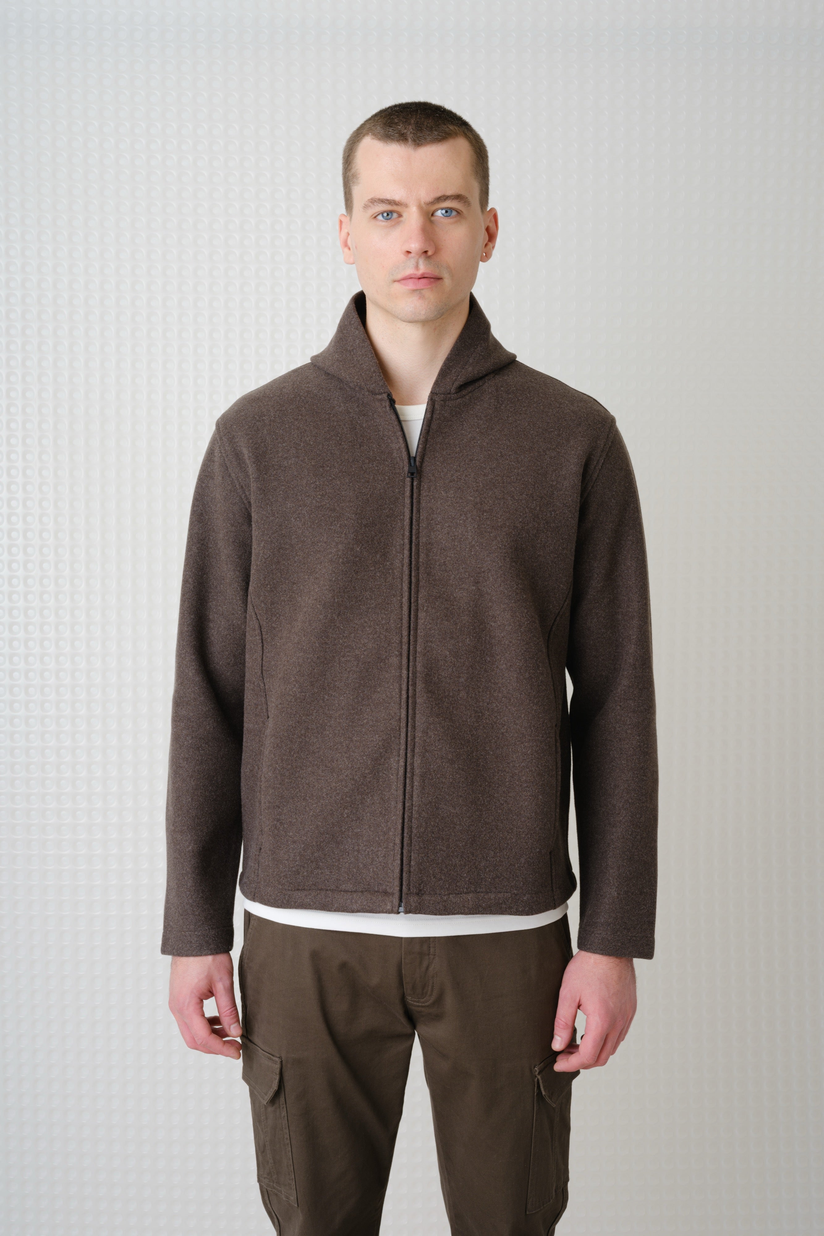 Lark - Hooded Zip Through Sweatshirt - Mink