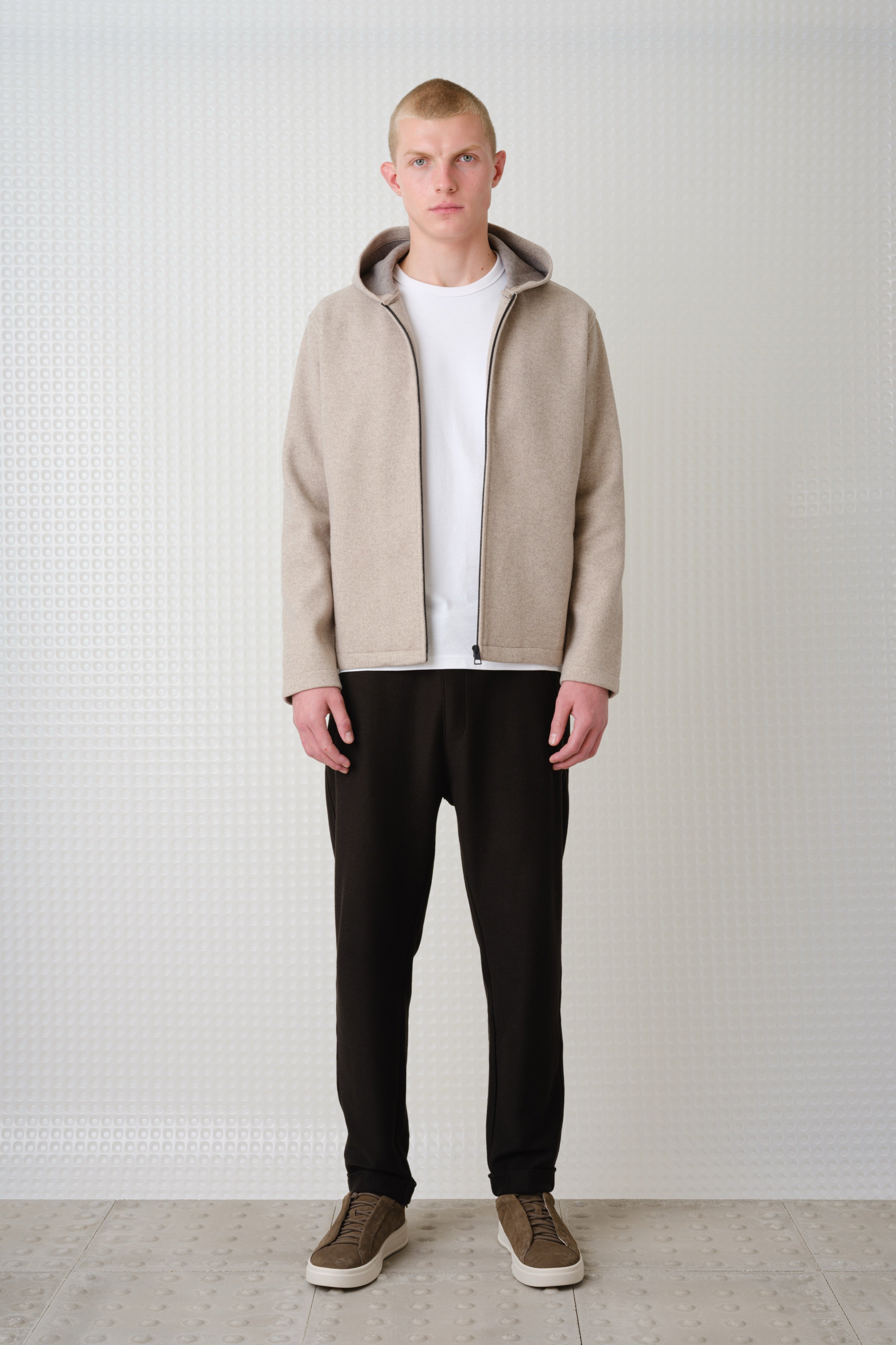 Lark - Hooded Zip Through Sweatshirt - Cloud
