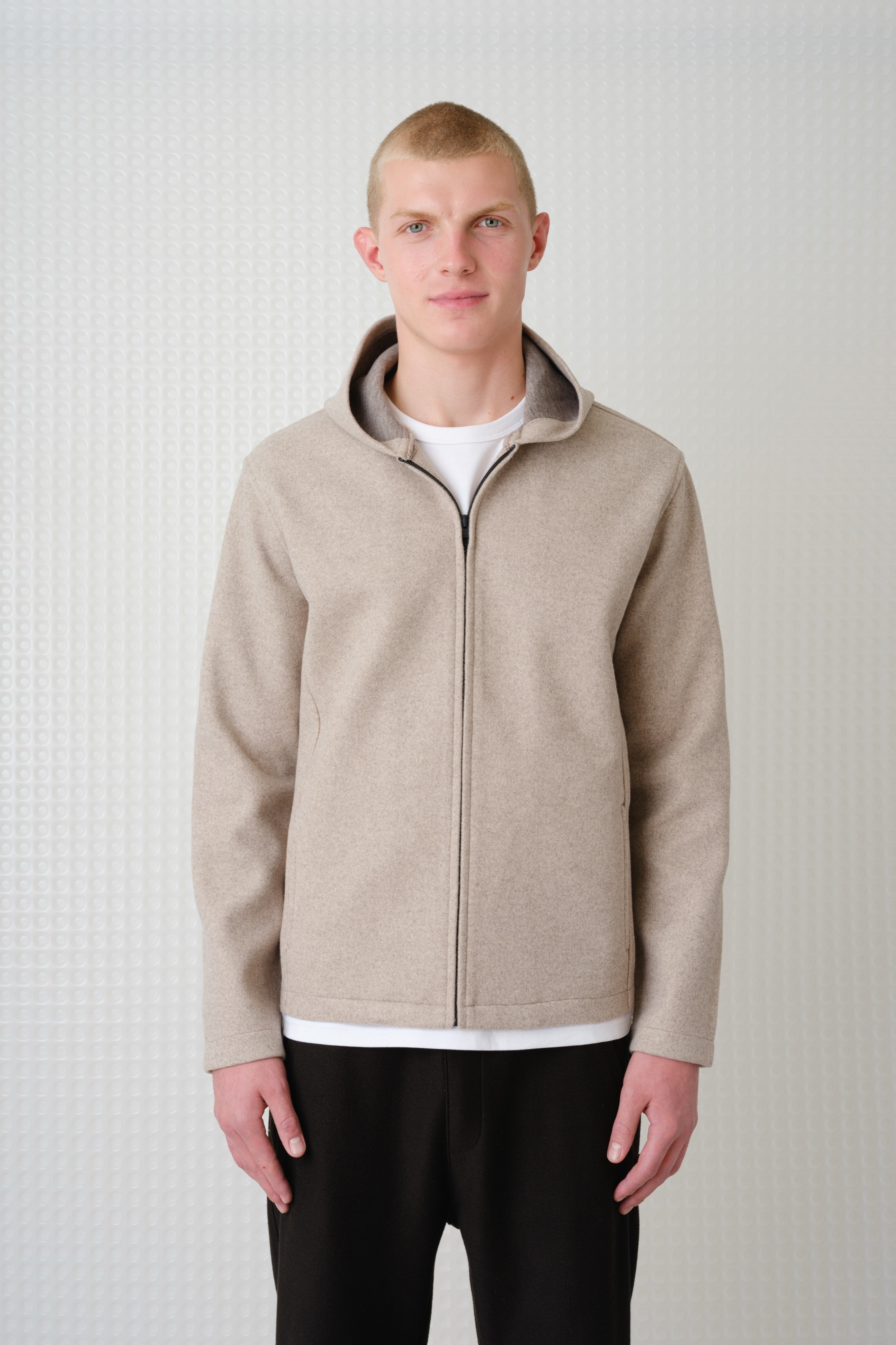 Lark - Hooded Zip Through Sweatshirt - Cloud