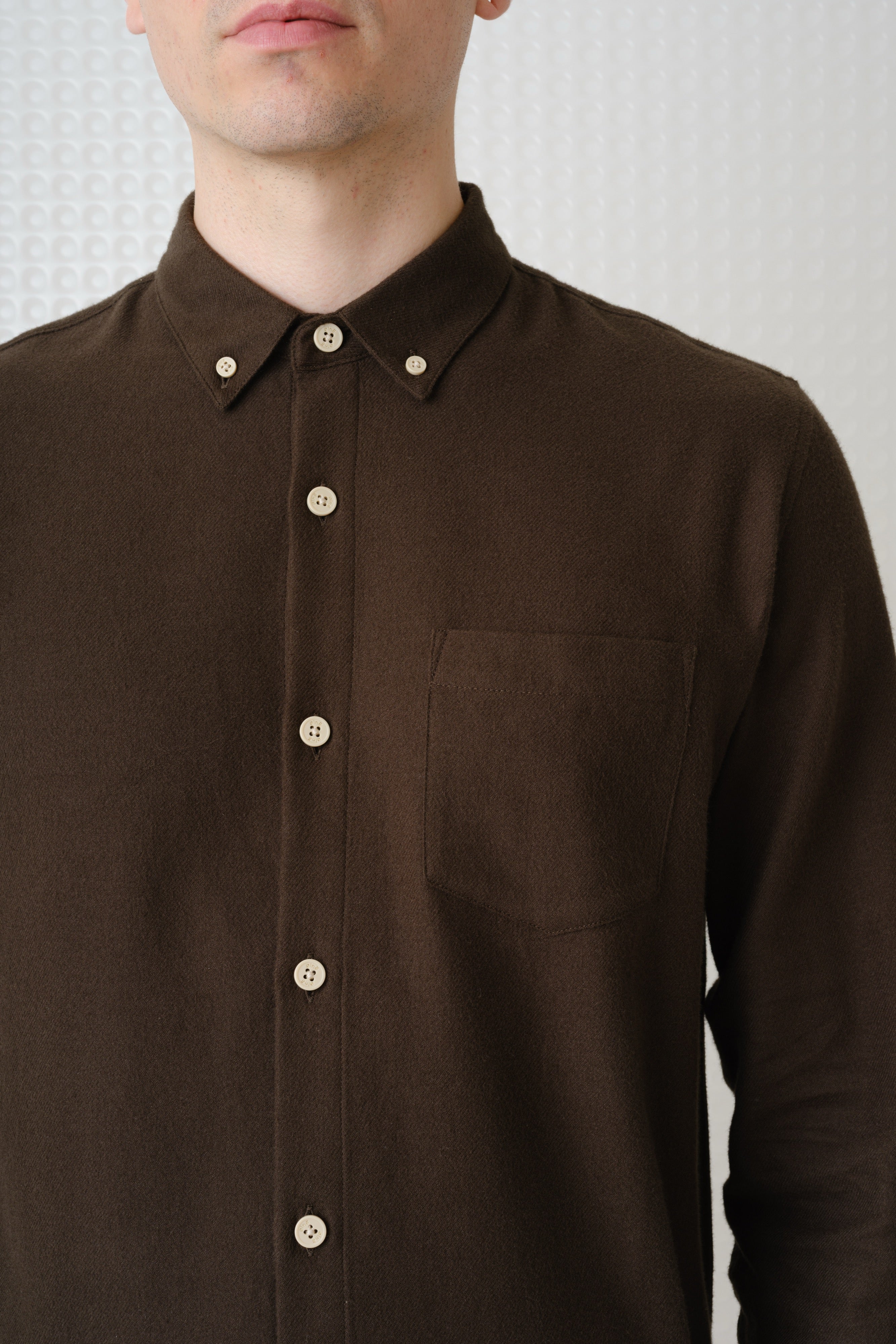 Lenny - Flannel Button Down Shirt - Dark Khaki