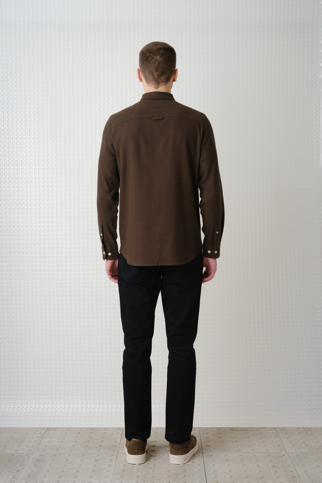 Lenny - Flannel Button Down Shirt - Dark Khaki