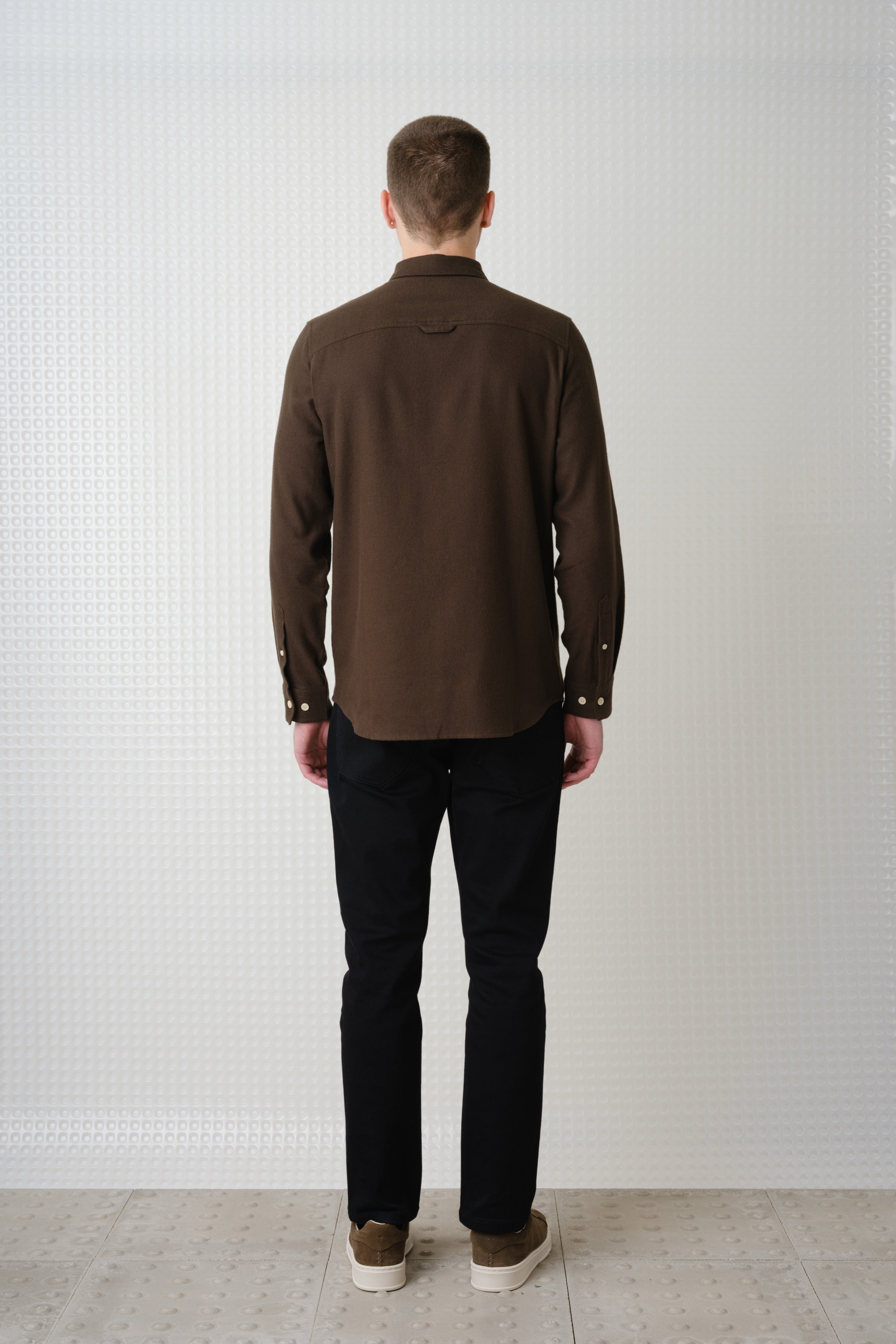 Lenny - Flannel Button Down Shirt - Dark Khaki