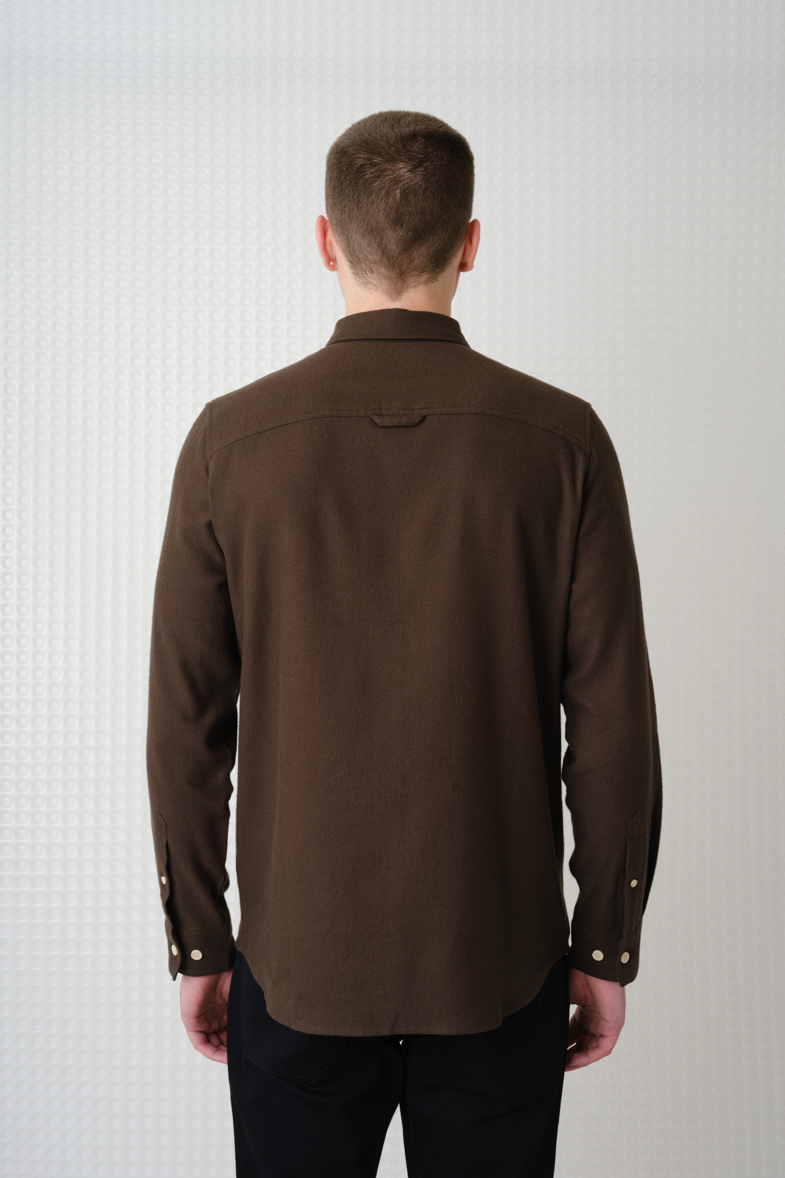 Lenny - Flannel Button Down Shirt - Dark Khaki