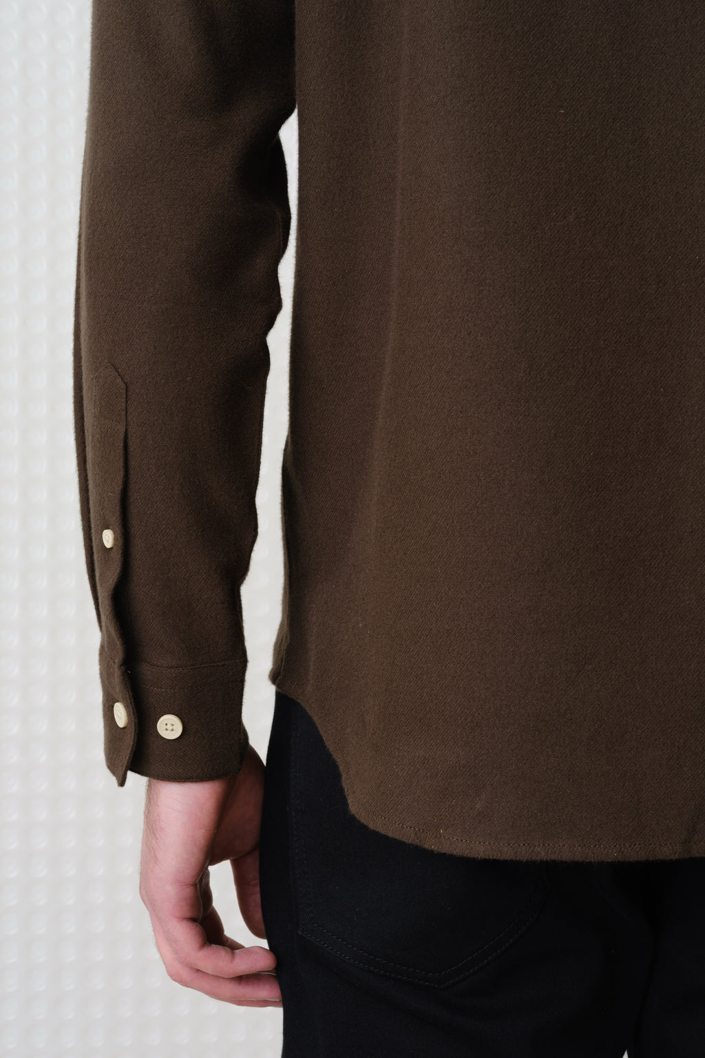 Lenny - Flannel Button Down Shirt - Dark Khaki