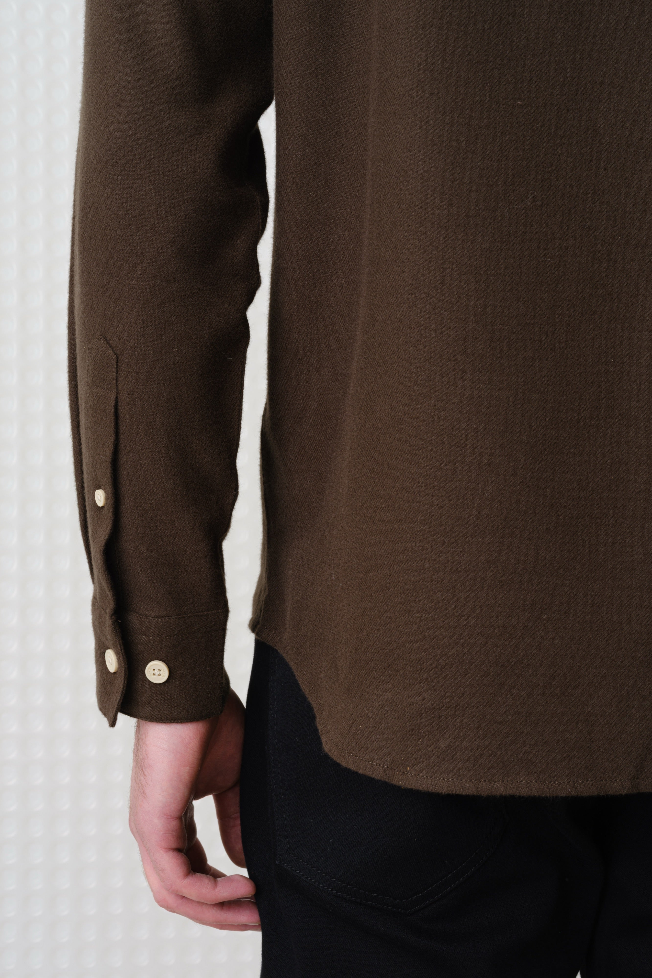 Lenny - Flannel Button Down Shirt - Dark Khaki