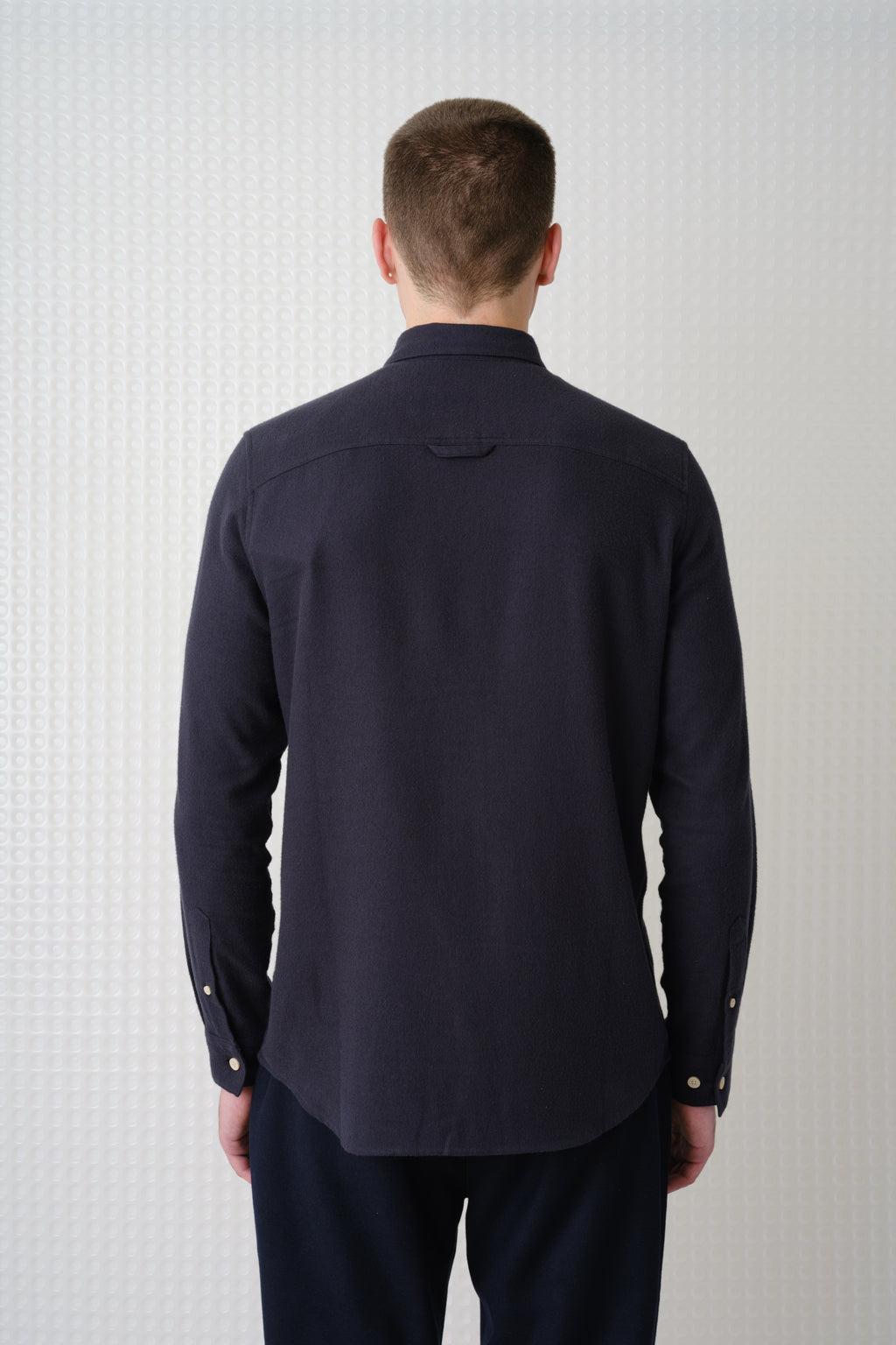Lenny - Flannel Button Down Shirt - Navy