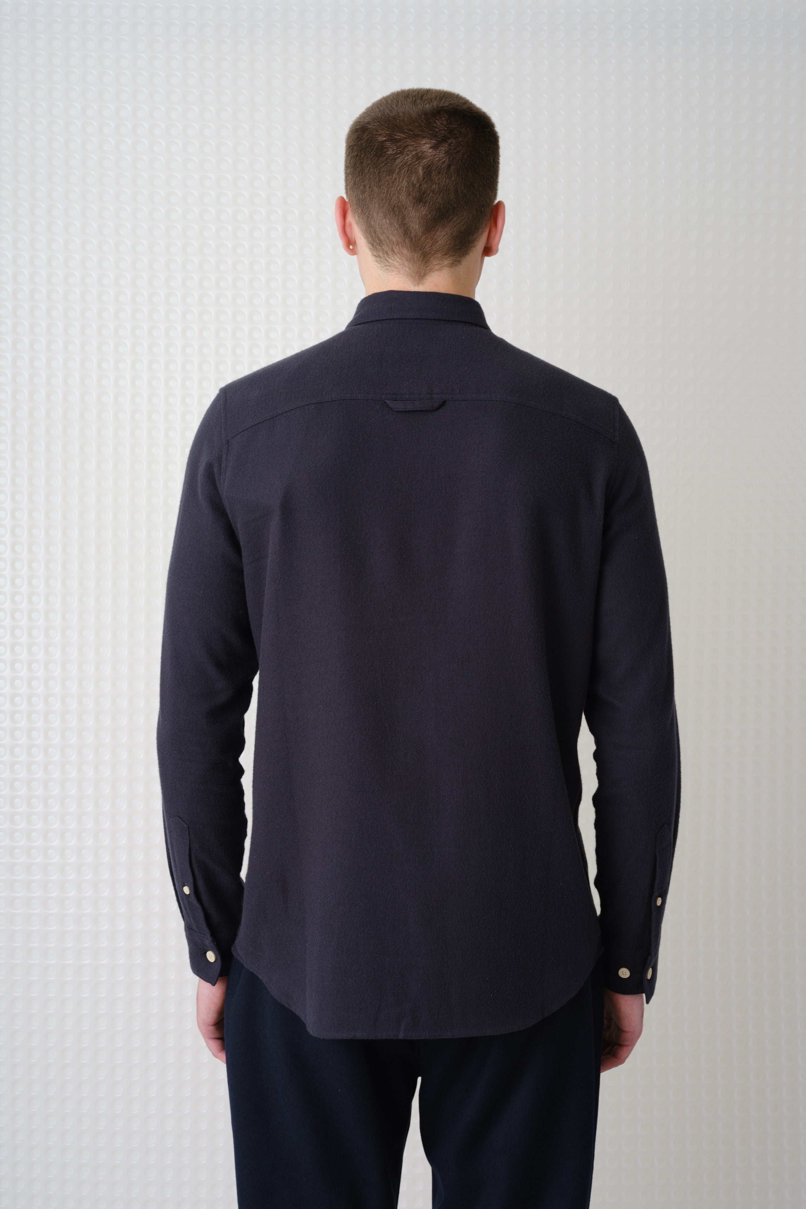 Lenny - Flannel Button Down Shirt - Navy