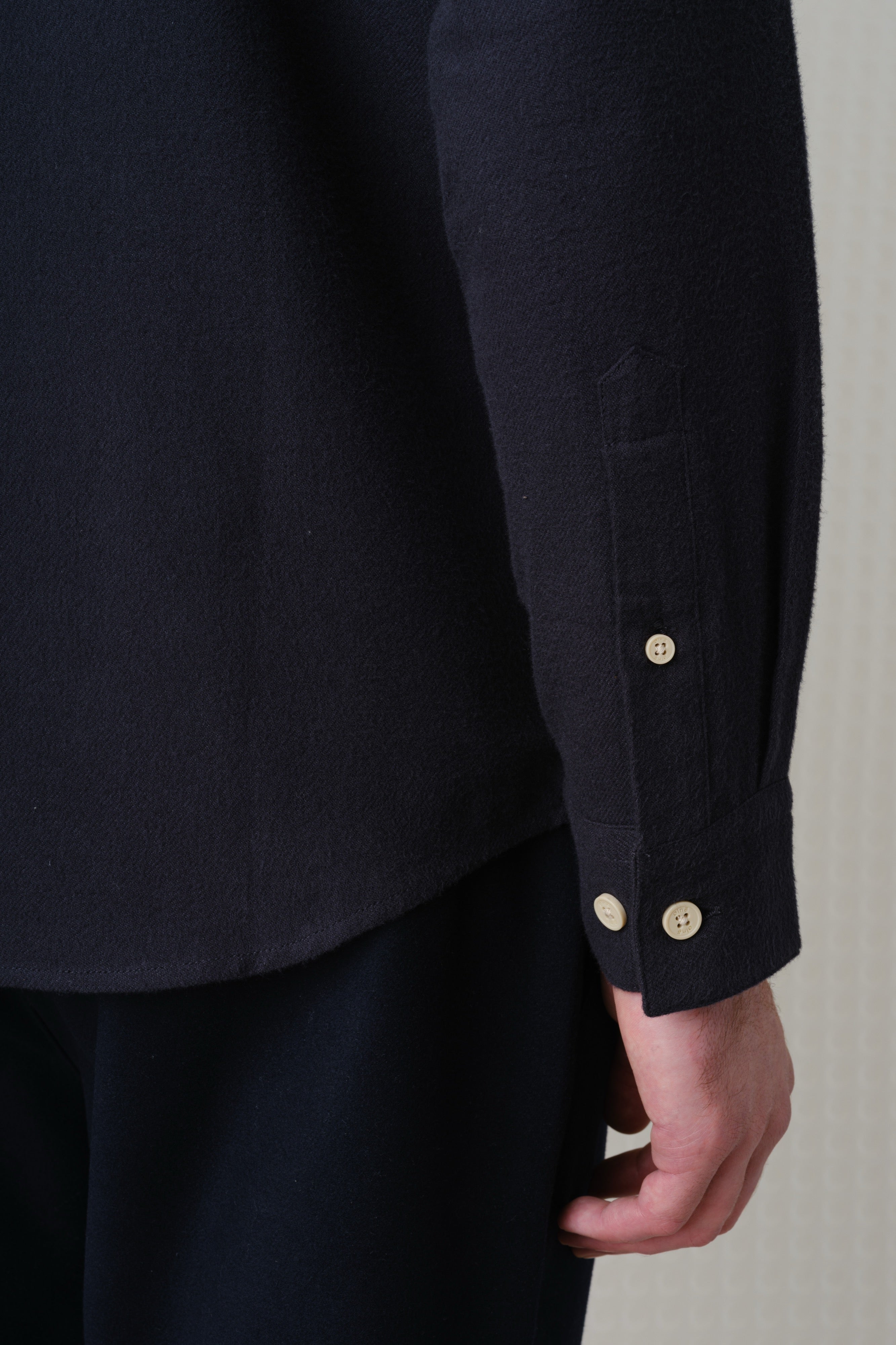 Lenny - Flannel Button Down Shirt - Navy