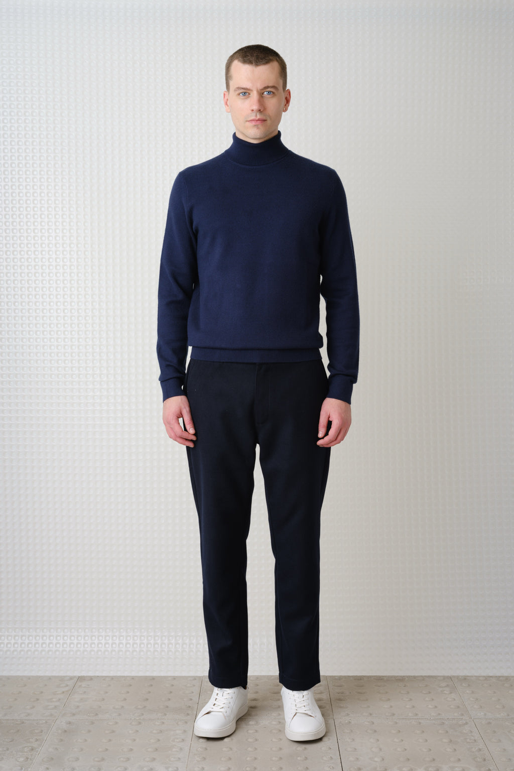Maltro - Roll Neck Knit - Navy