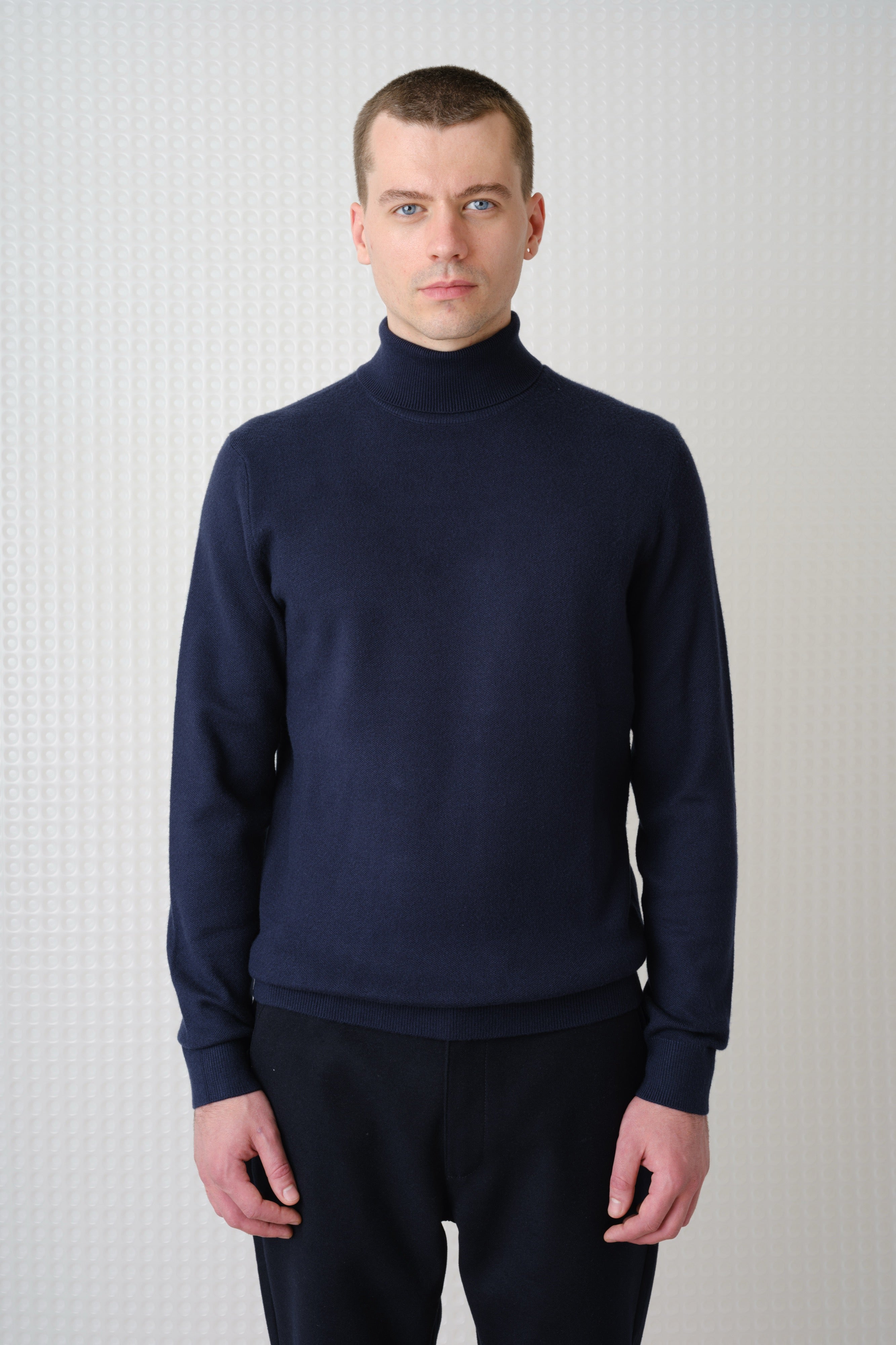 Maltro - Roll Neck Knit - Navy