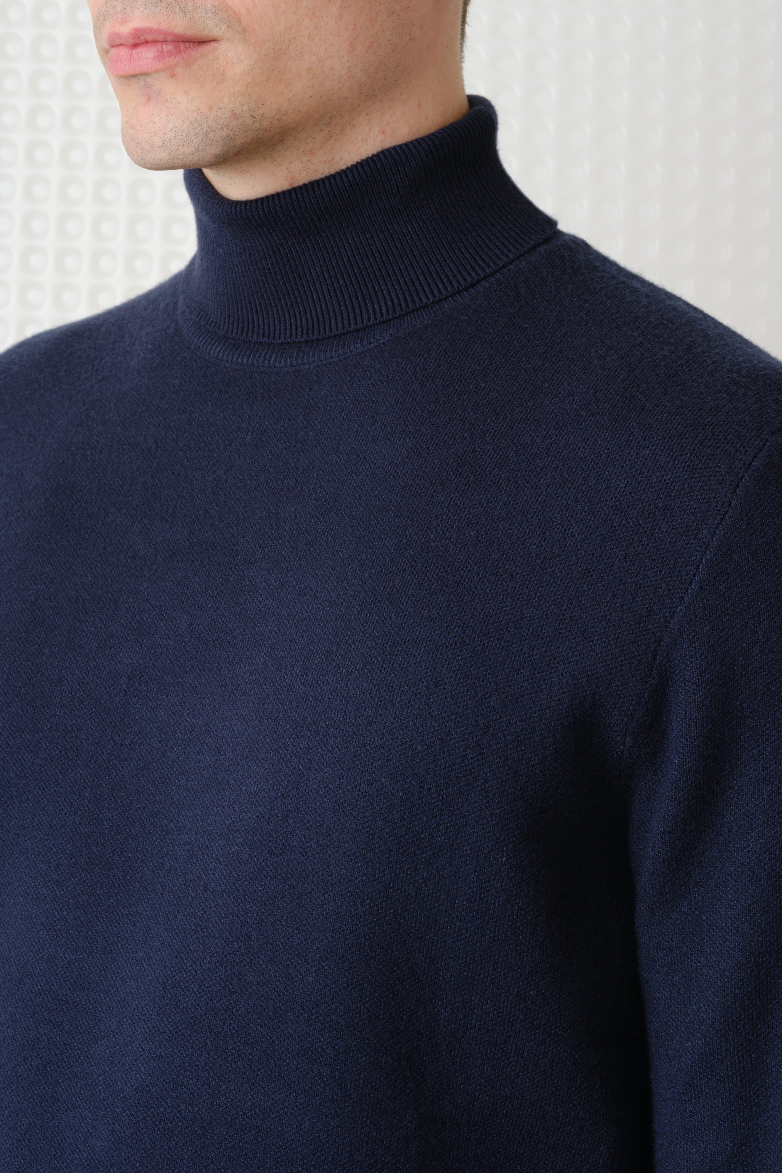 Maltro - Roll Neck Knit - Navy