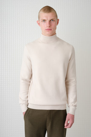 Maltro - Roll Neck Knit - Stone