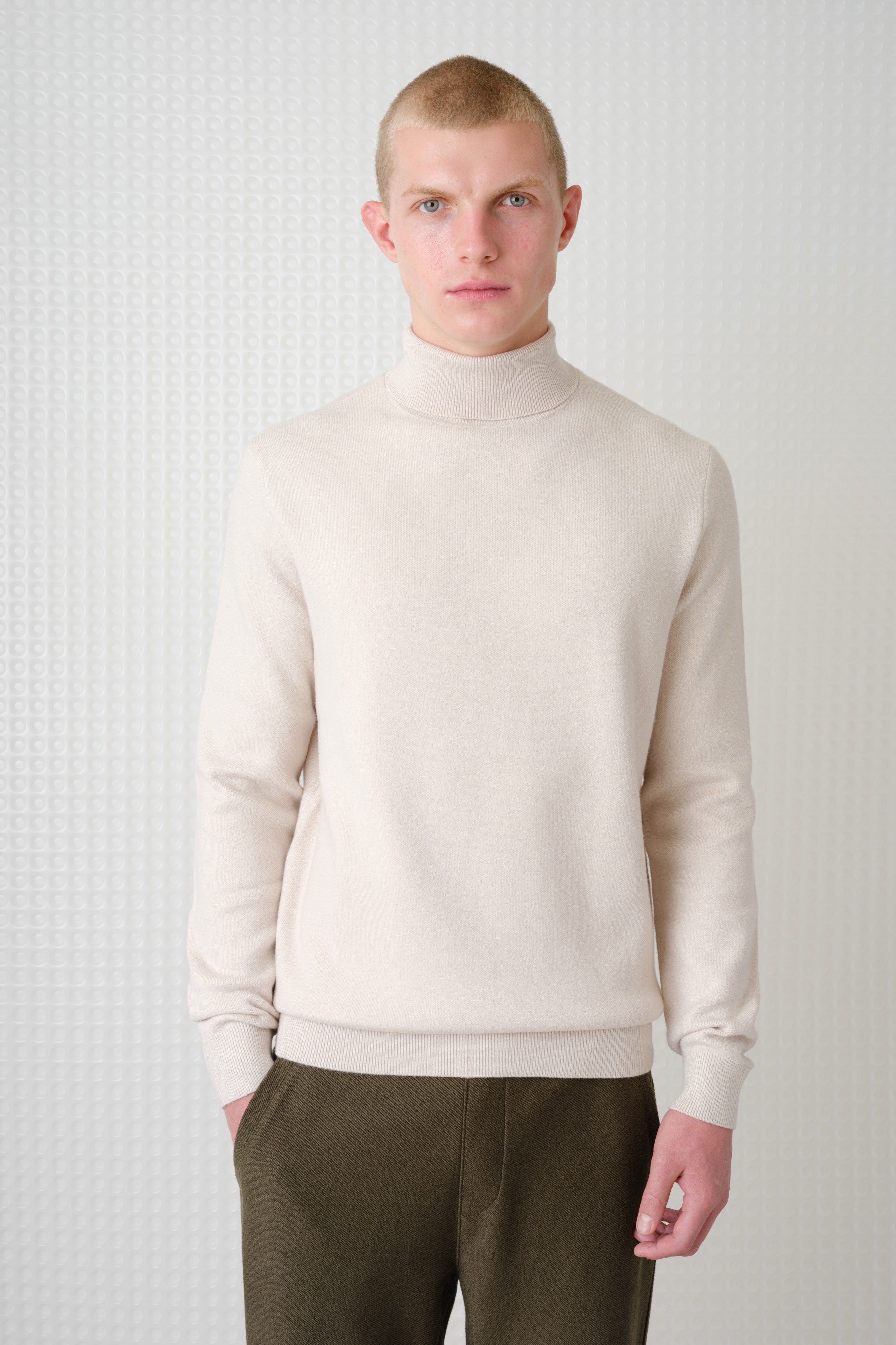 Maltro - Roll Neck Knit - Stone