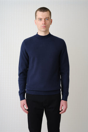 Maltro - Turtle Neck Knit - Navy