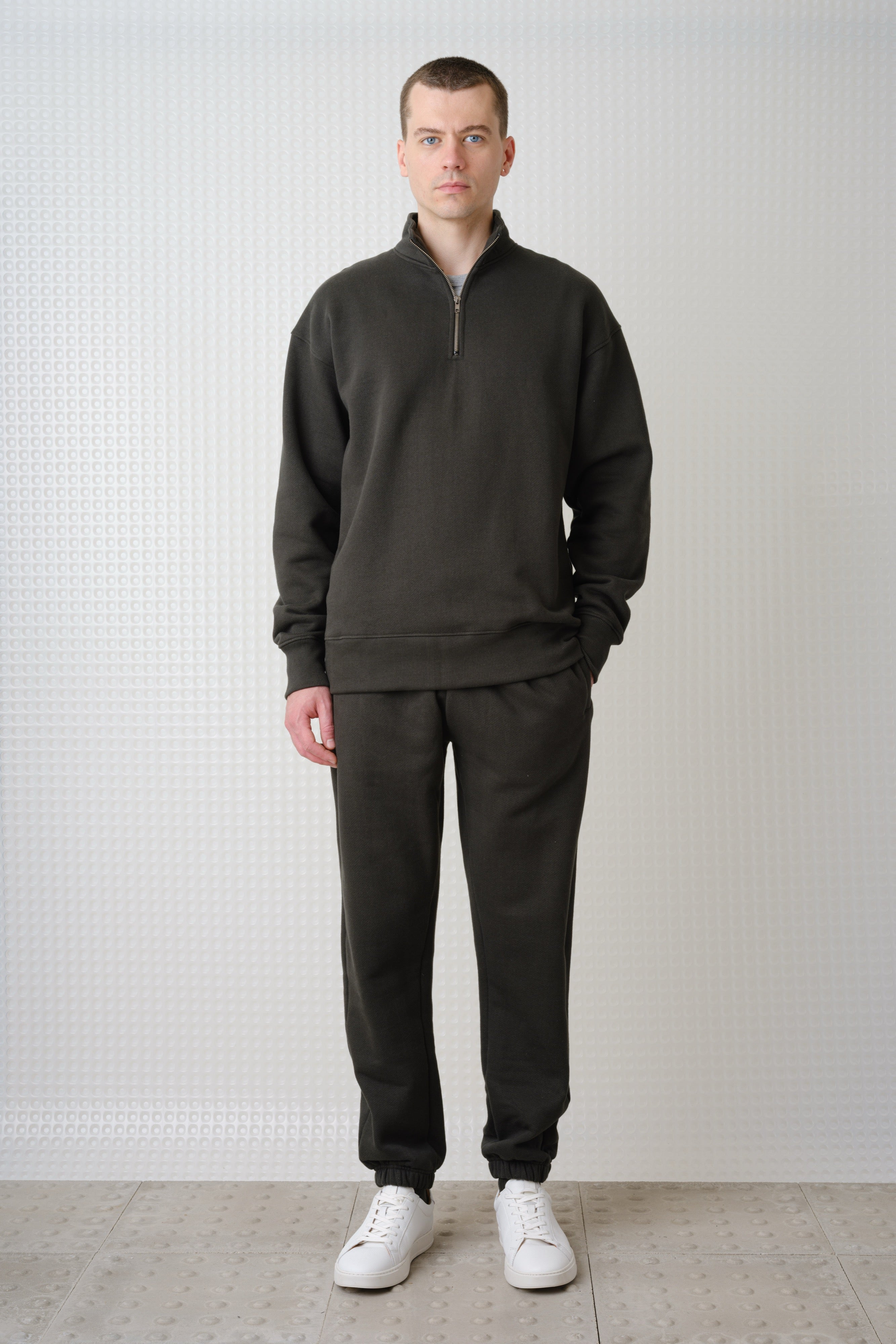 Miller - Brush Back Quarter-Zip - Dark Olive