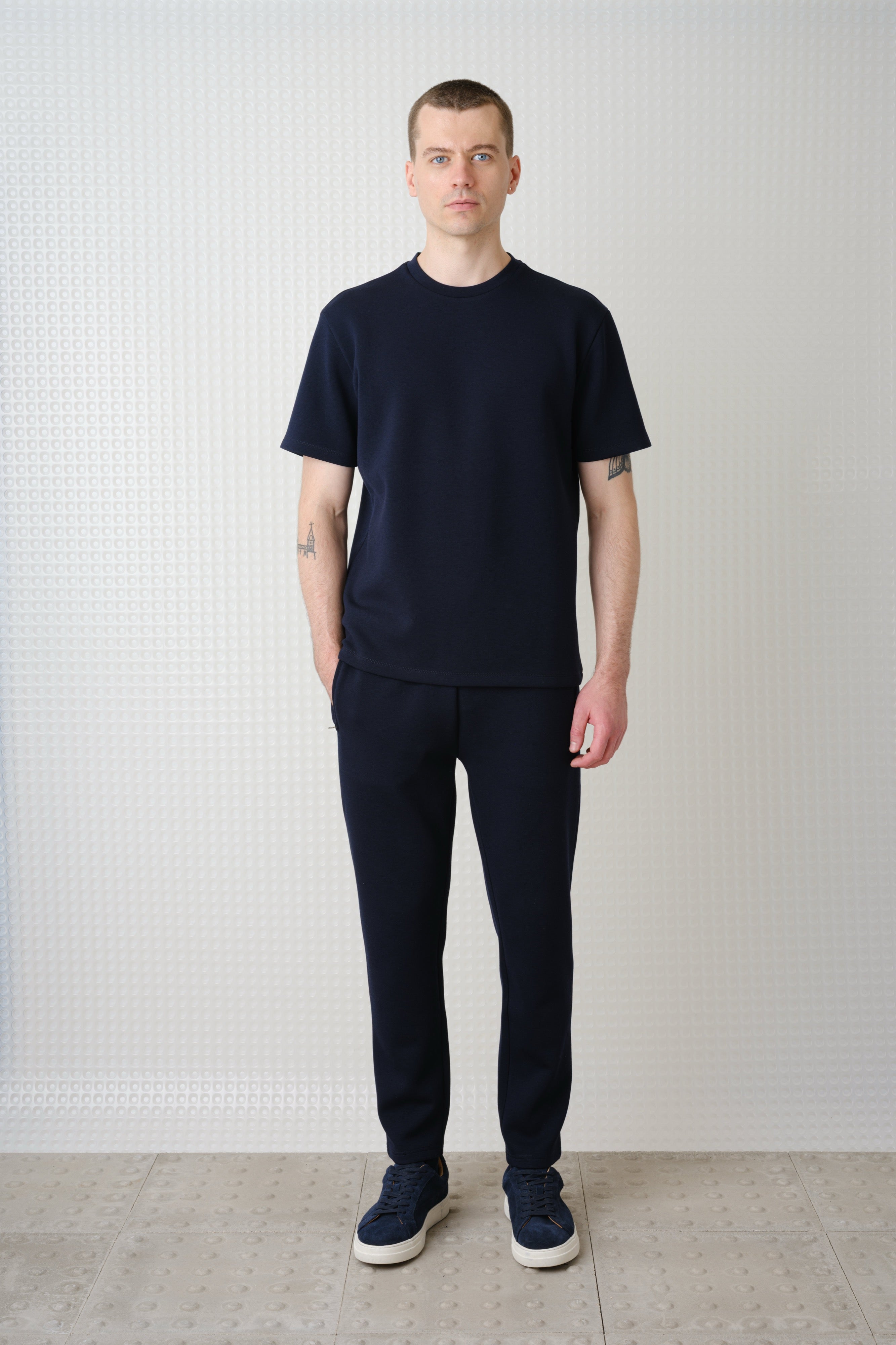 Odin - Bonded Jersey Oversized T-Shirt - Navy