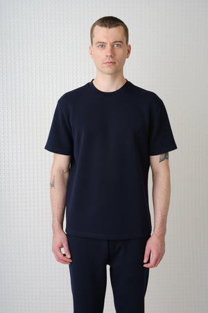 Odin - Bonded Jersey Oversized T-Shirt - Navy