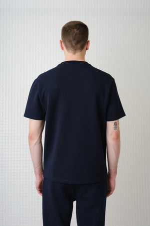 Odin - Bonded Jersey Oversized T-Shirt - Navy