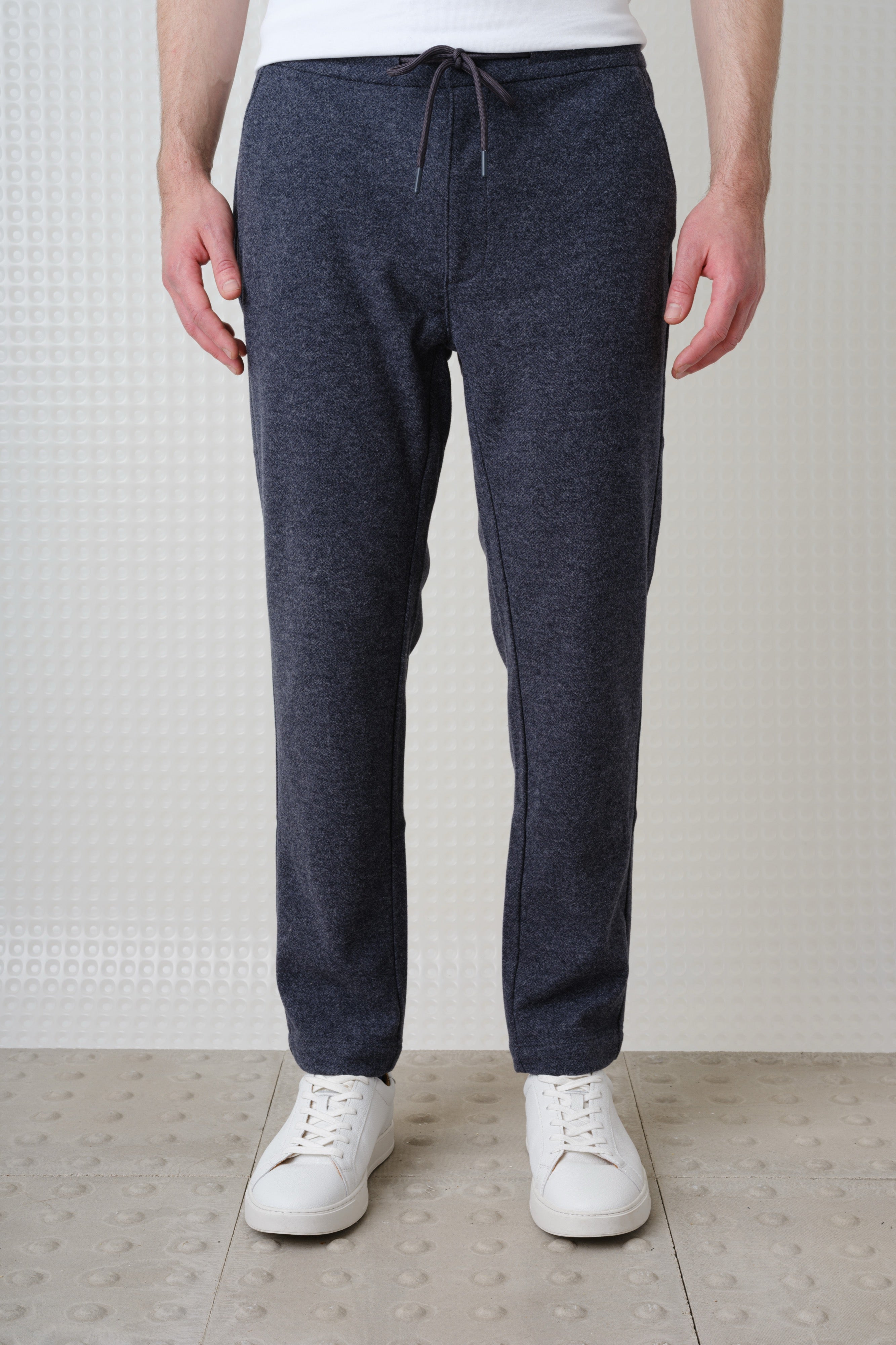 Ryan - Herringbone Jersey Trouser - Charcoal