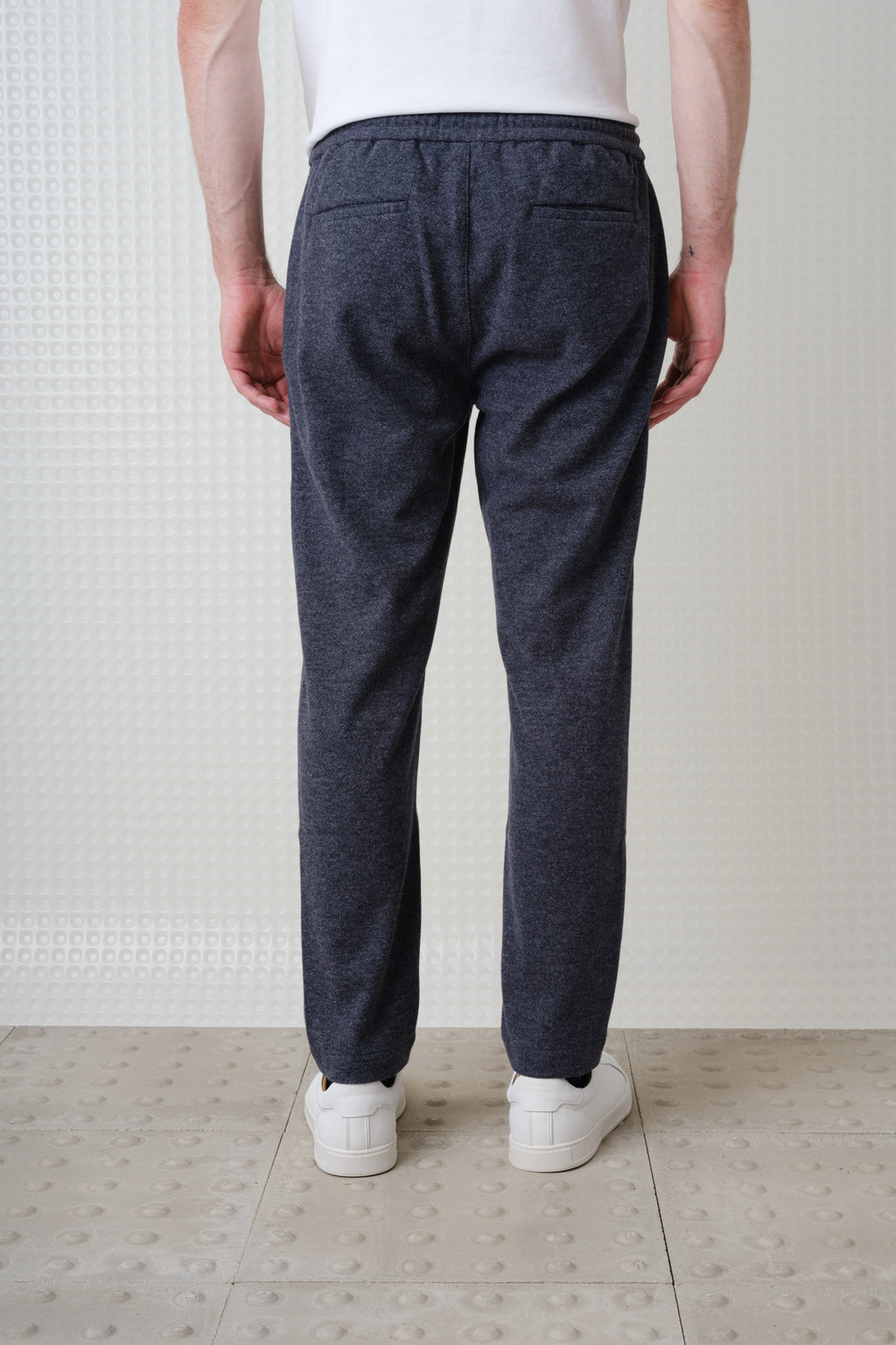 Ryan - Herringbone Jersey Trouser - Charcoal