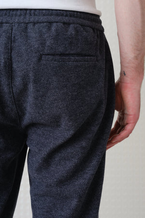 Ryan - Herringbone Jersey Trouser - Charcoal