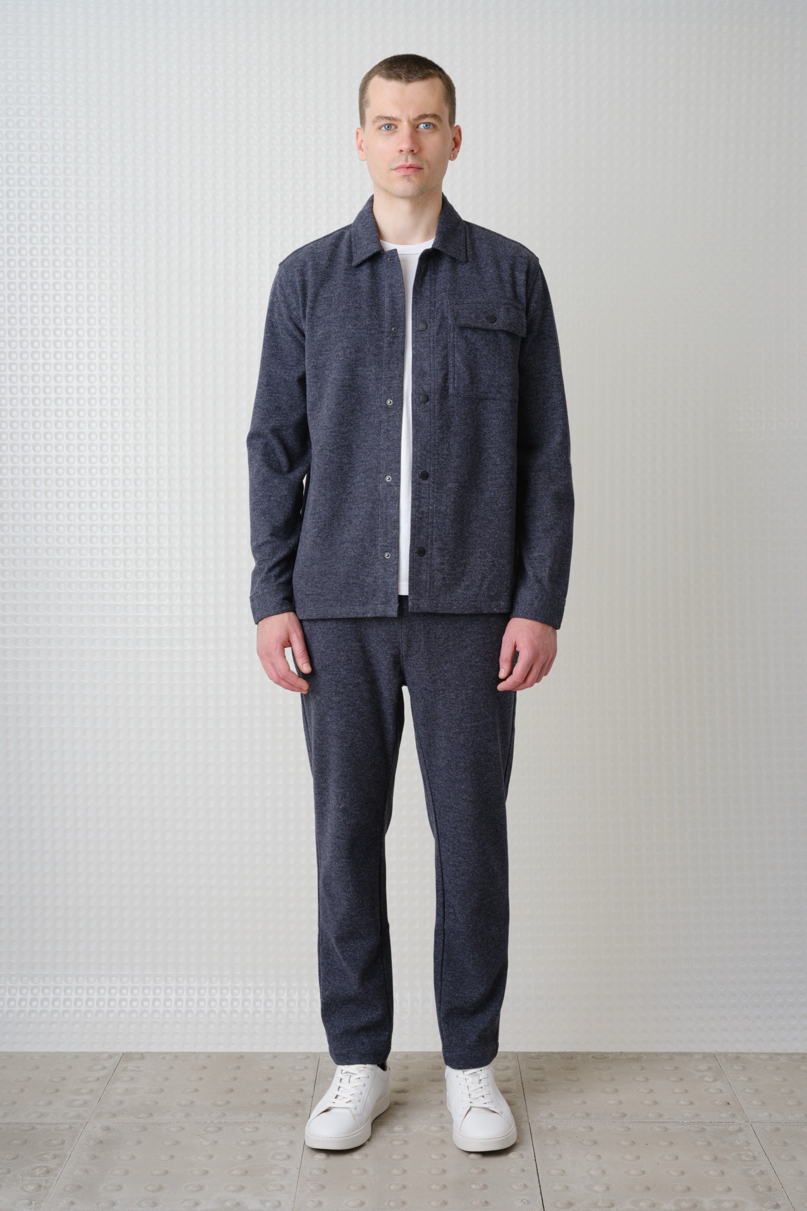 Ryan - Herringbone Jersey Trouser - Charcoal