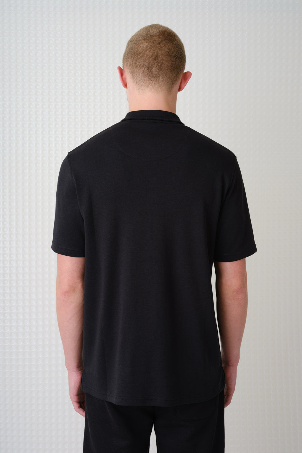 Saint - 260GSM Interlock Zip Polo - Black