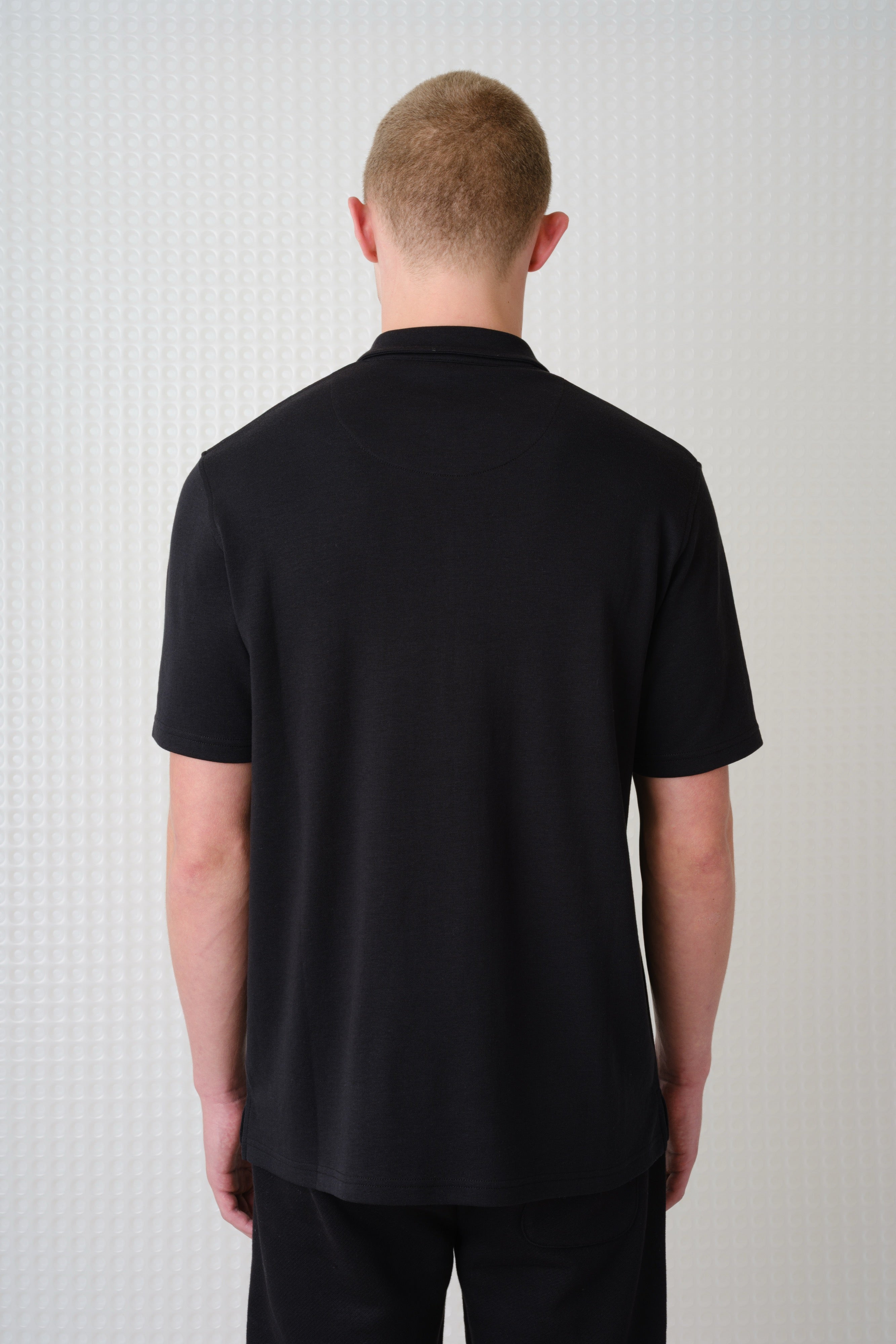 Saint - 260GSM Interlock Zip Polo - Black