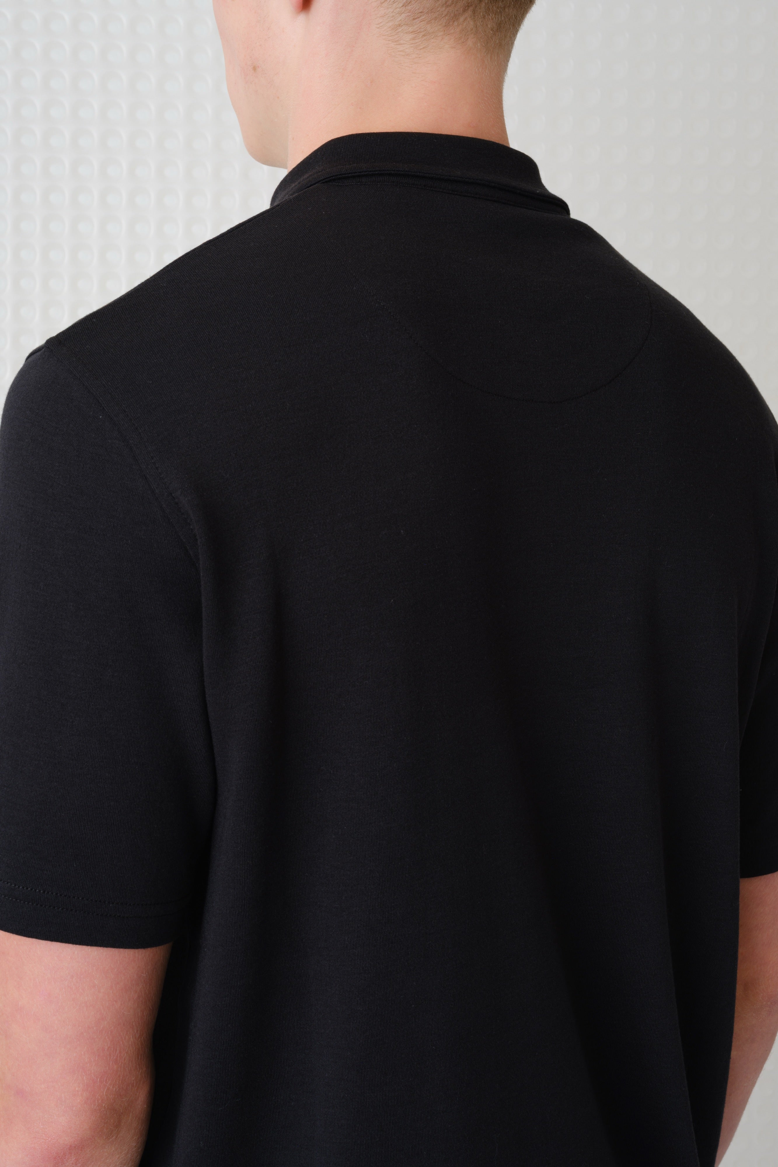 Saint - 260GSM Interlock Zip Polo - Black