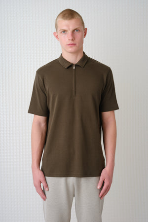 Saint - Interlock Zip Polo - Olive