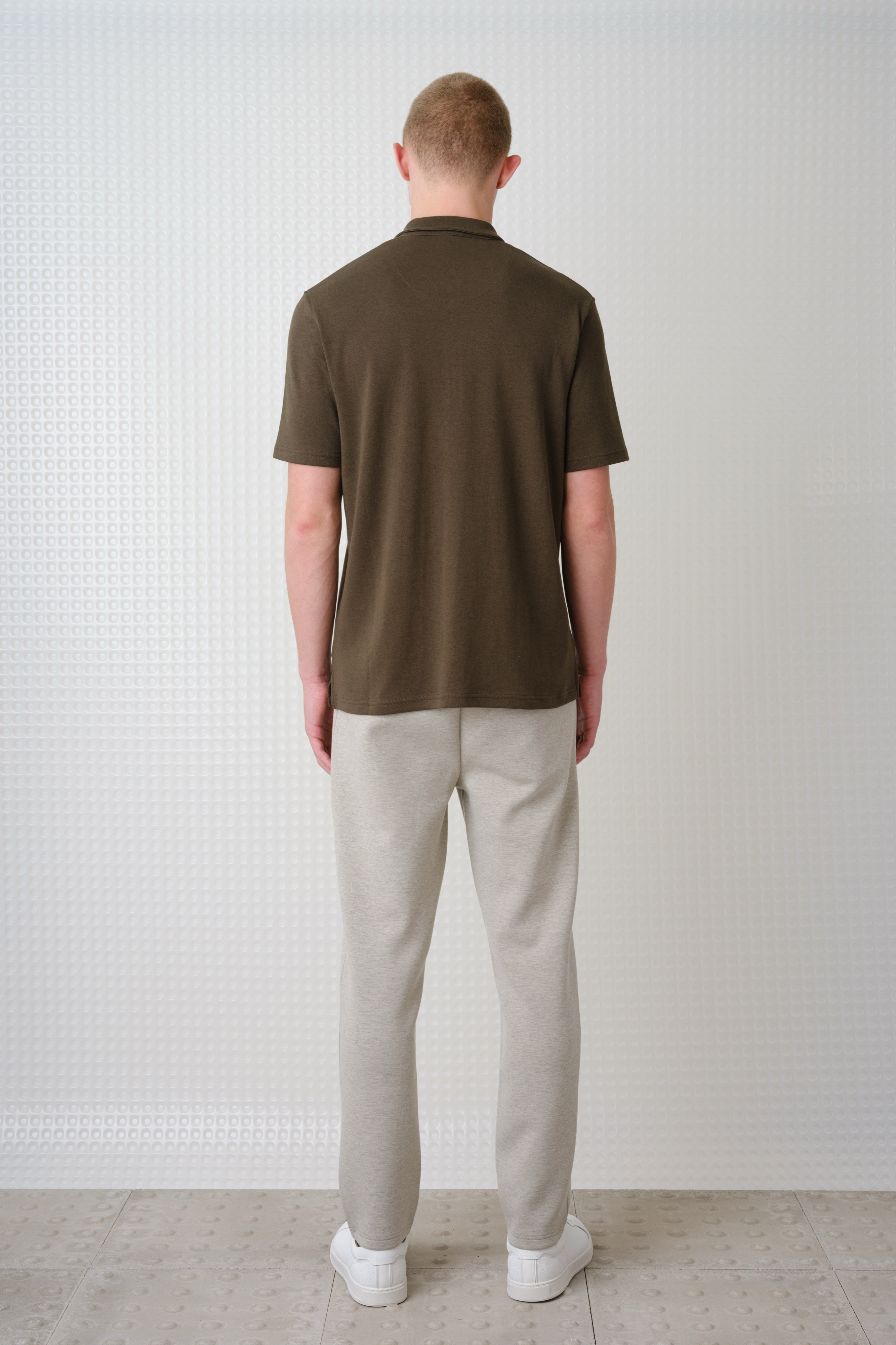 Saint - 260GSM Interlock Zip Polo - Olive