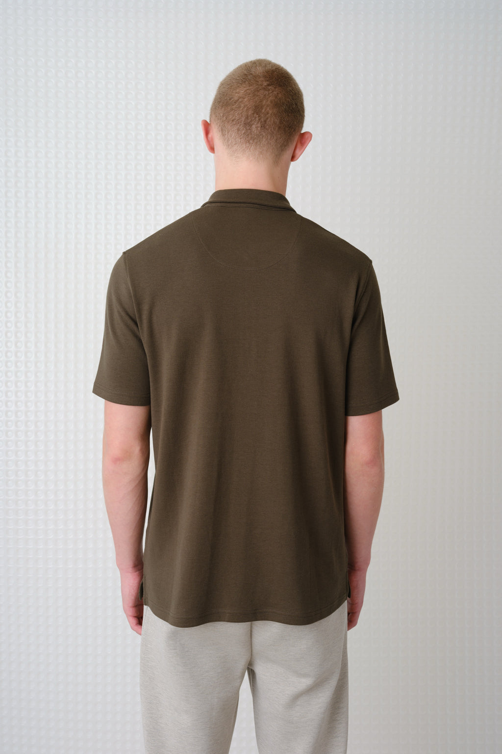 Saint - 260GSM Interlock Zip Polo - Olive