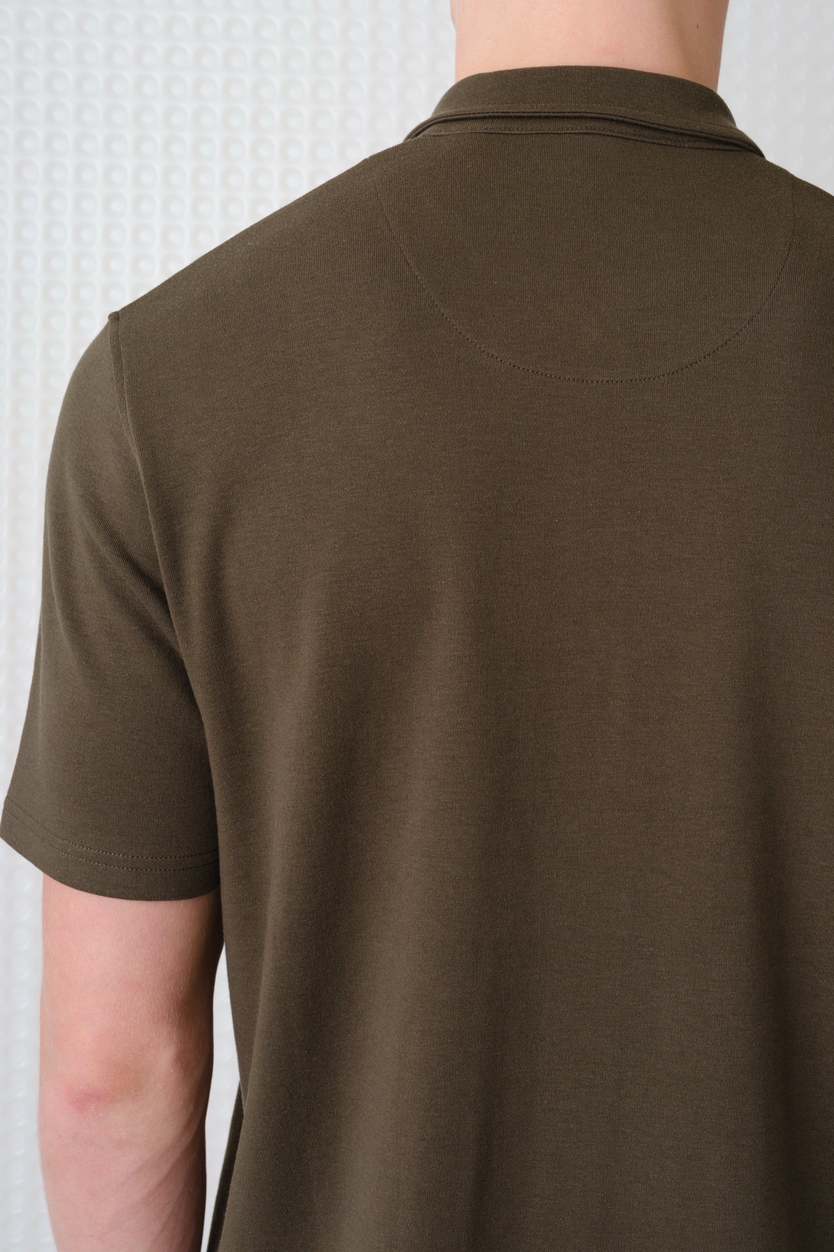 Saint - 260GSM Interlock Zip Polo - Olive