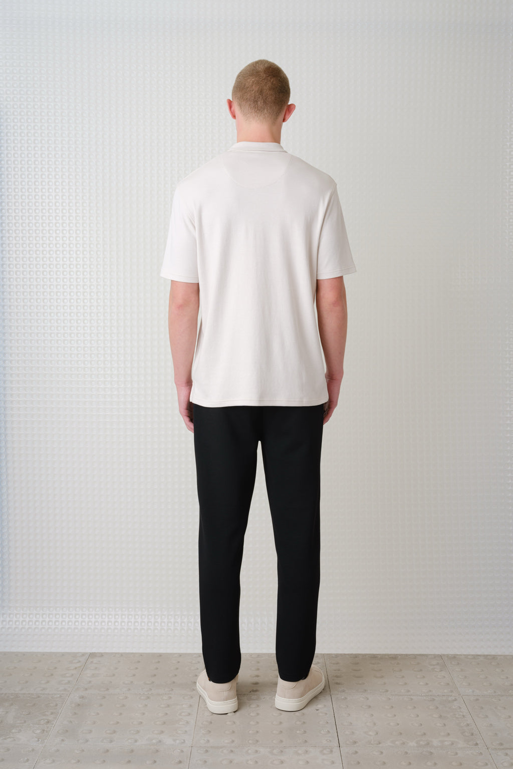 Saint - 260GSM Interlock Zip Polo - Stone