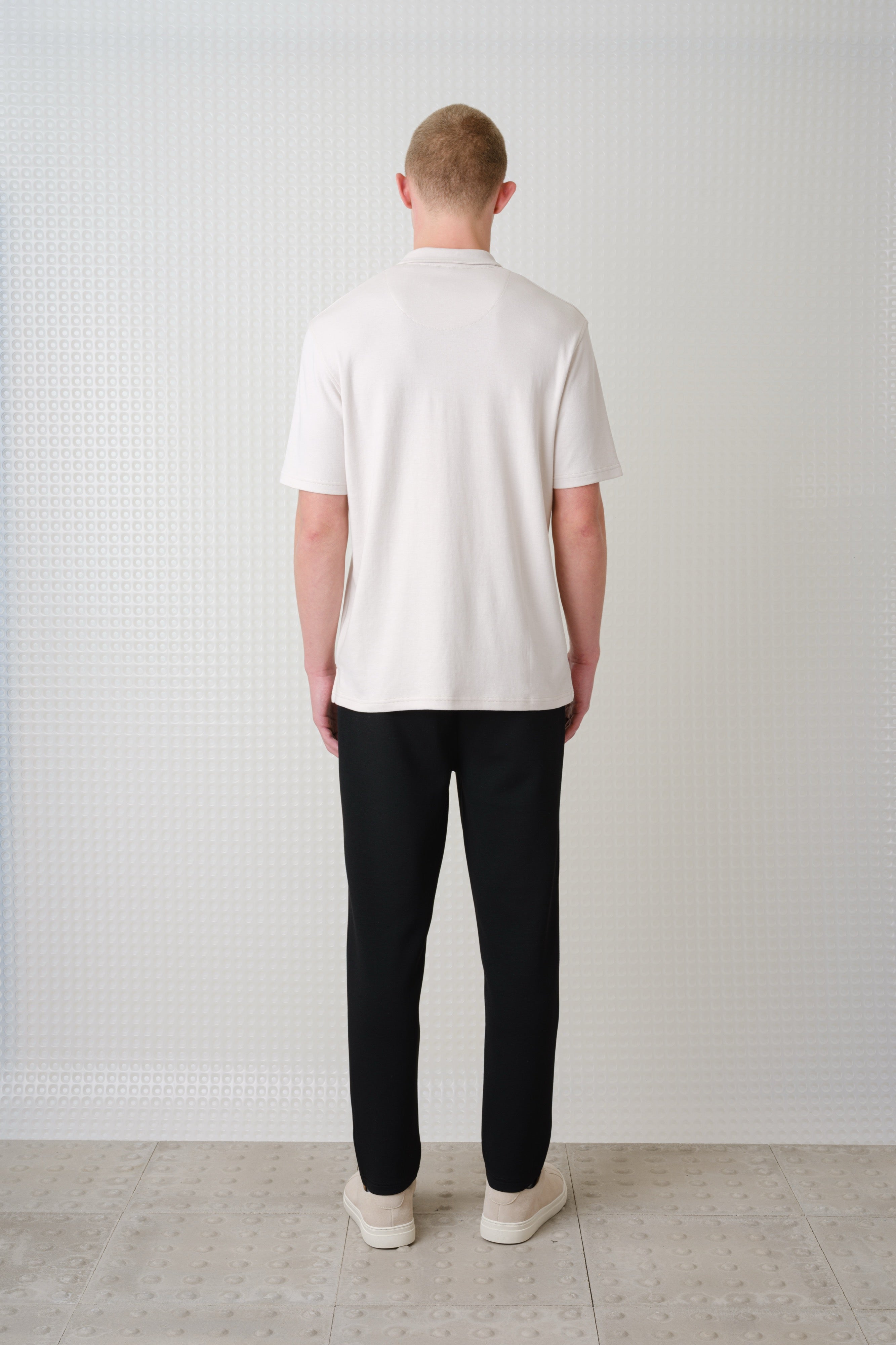Saint - 260GSM Interlock Zip Polo - Stone