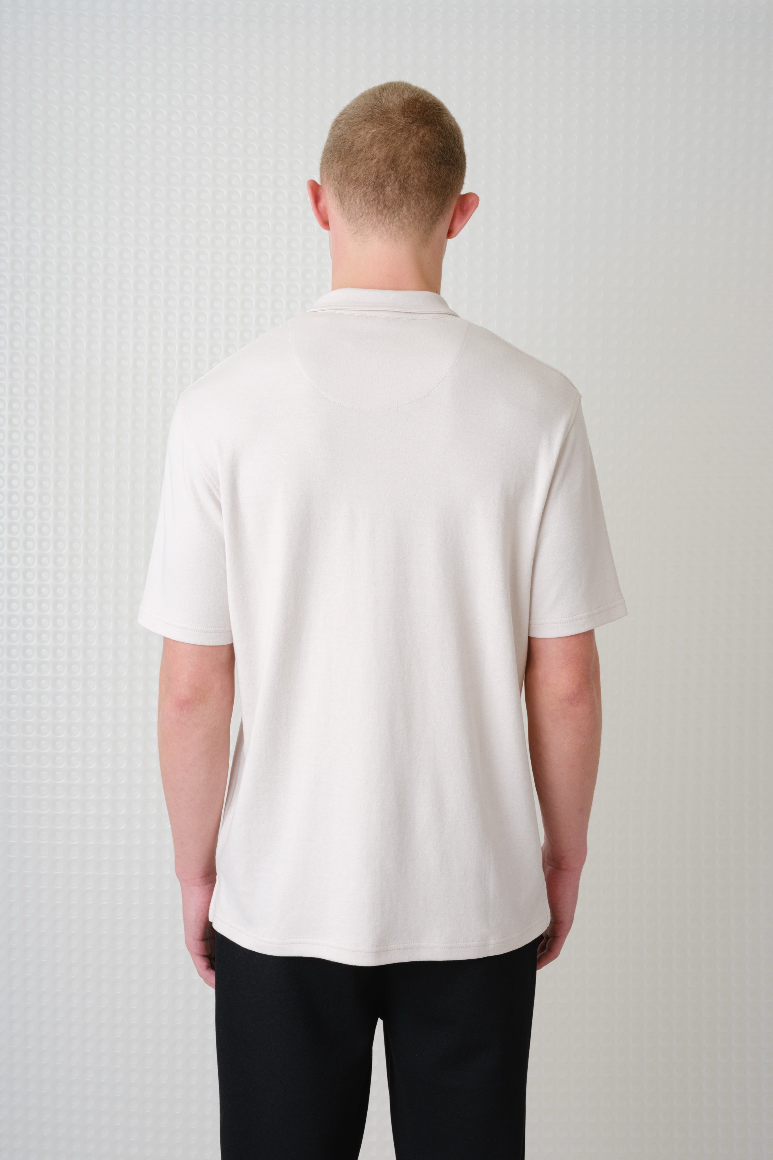 Saint - 260GSM Interlock Zip Polo - Stone