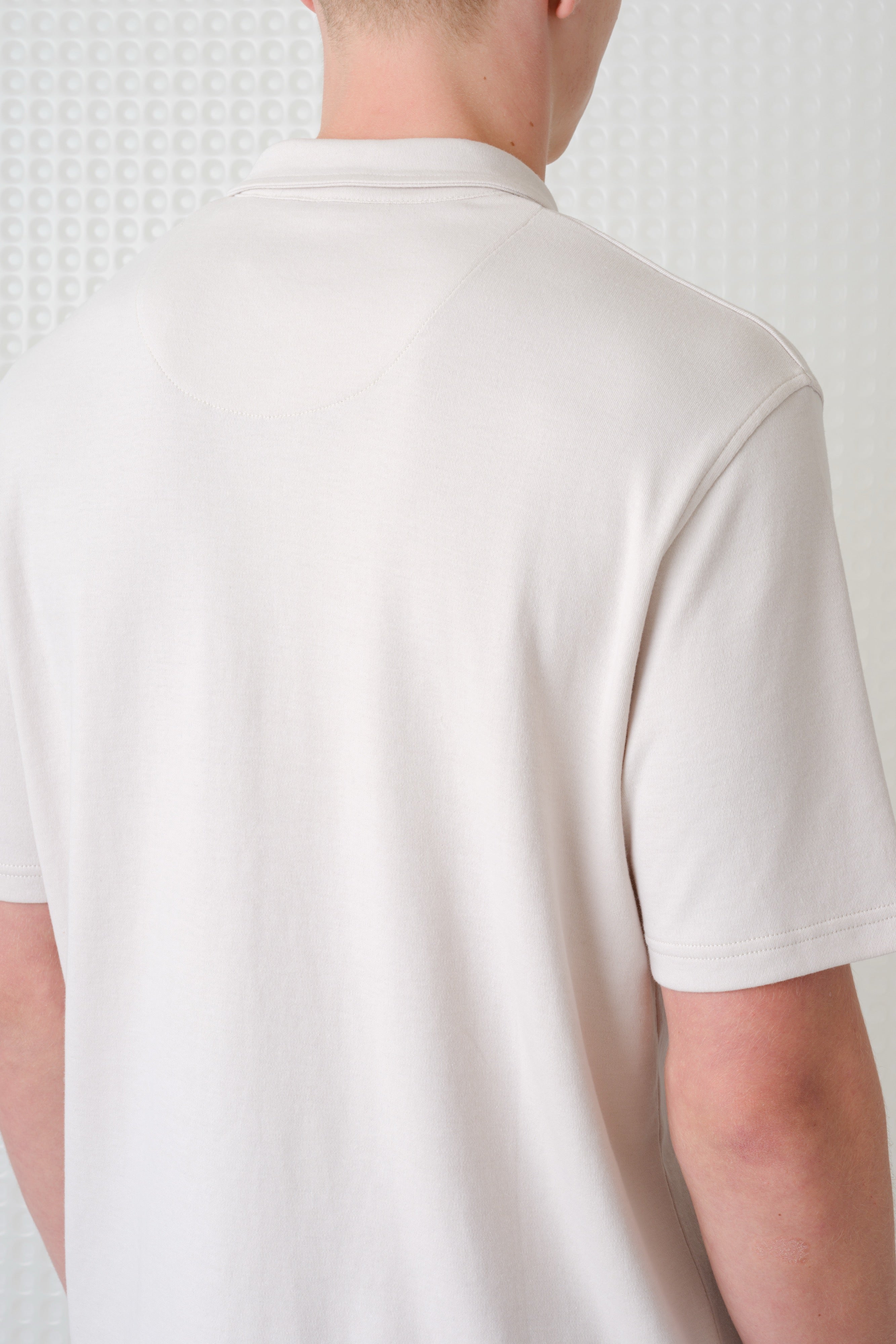 Saint - 260GSM Interlock Zip Polo - Stone
