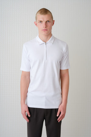 Saint - Interlock Zip Polo - White