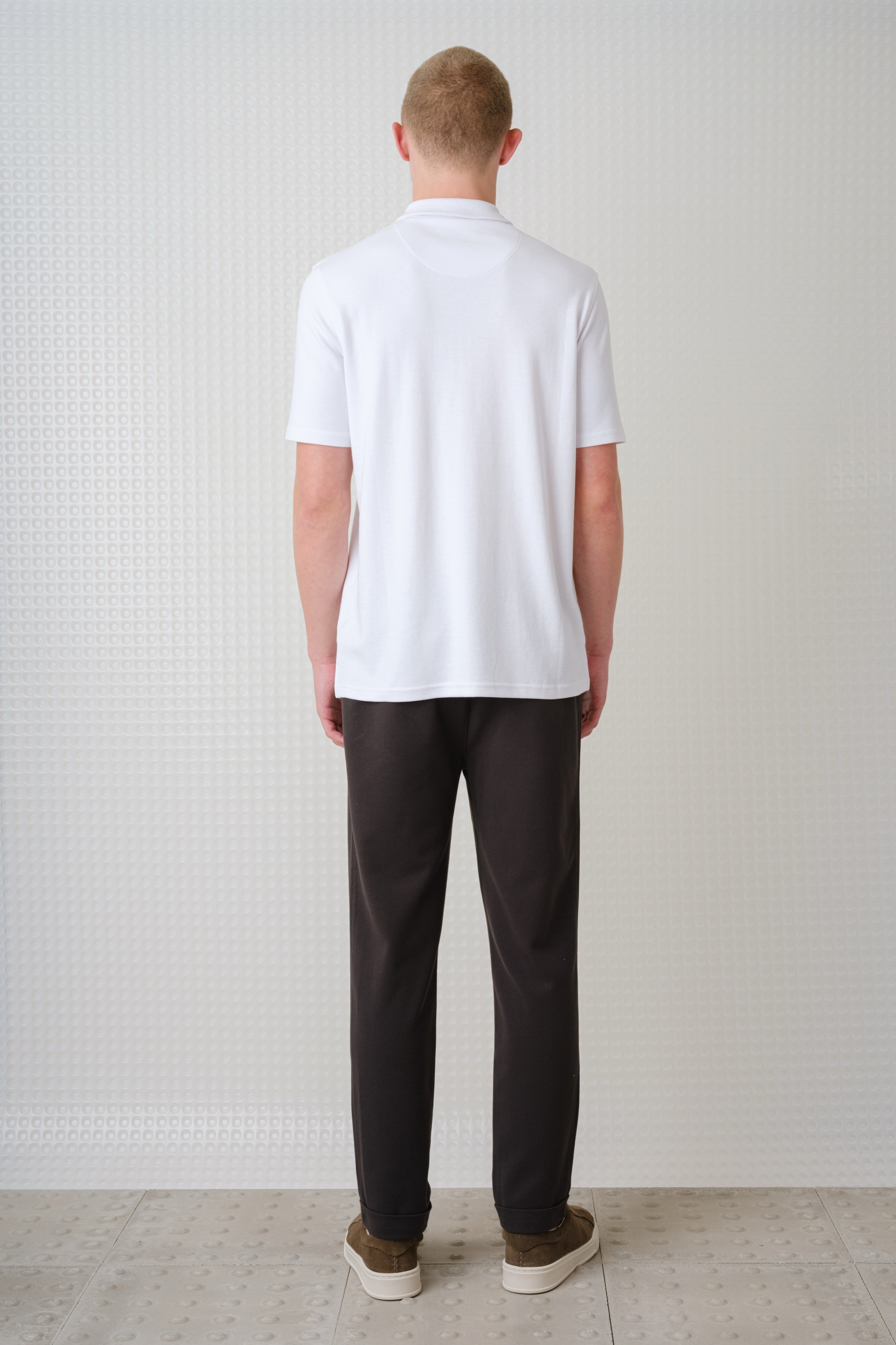 Saint - 260GSM Interlock Zip Polo - White