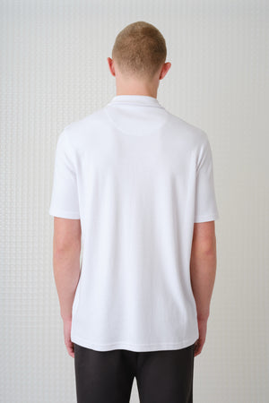 Saint - Interlock Zip Polo - White