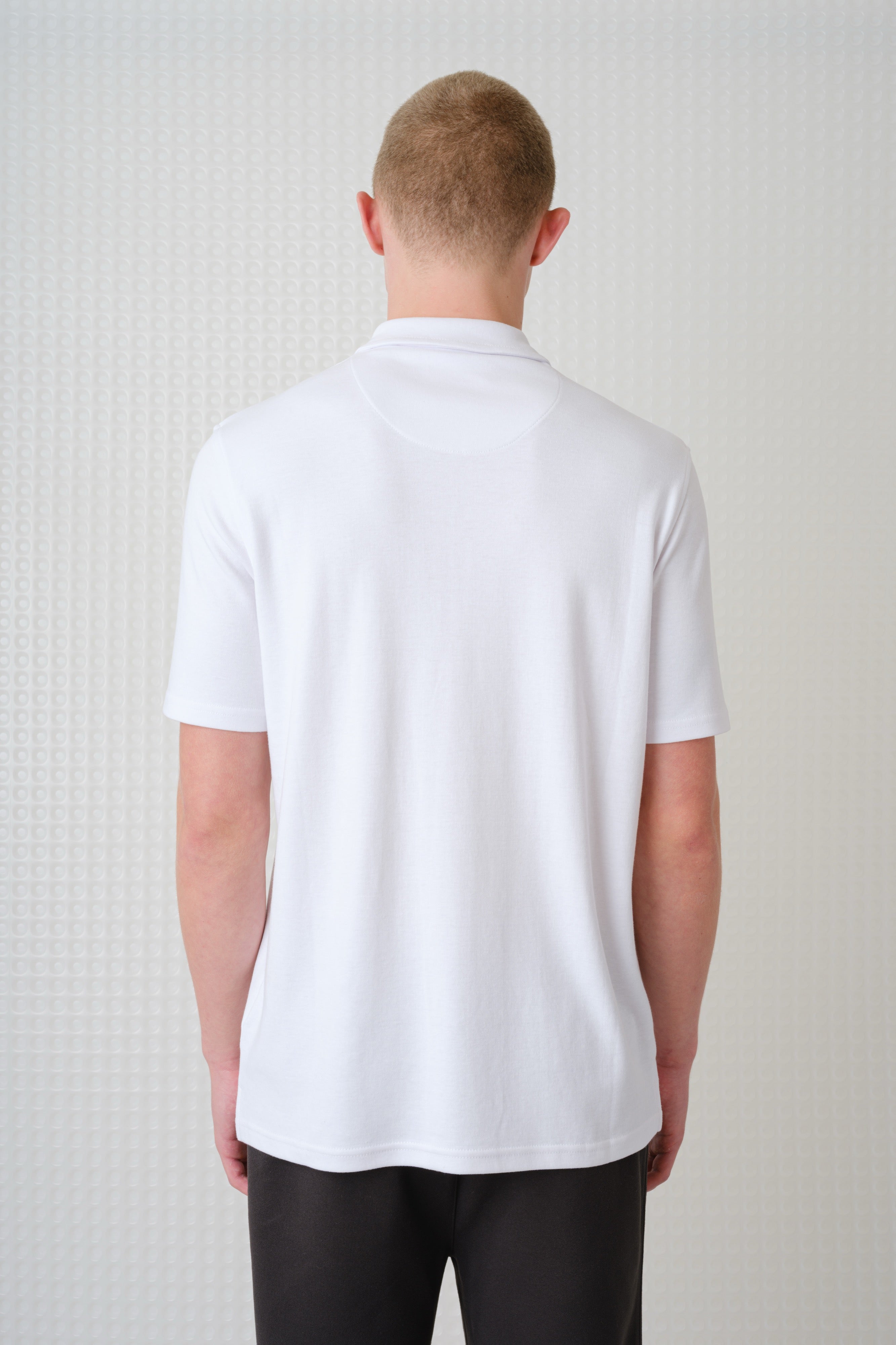 Saint - 260GSM Interlock Zip Polo - White