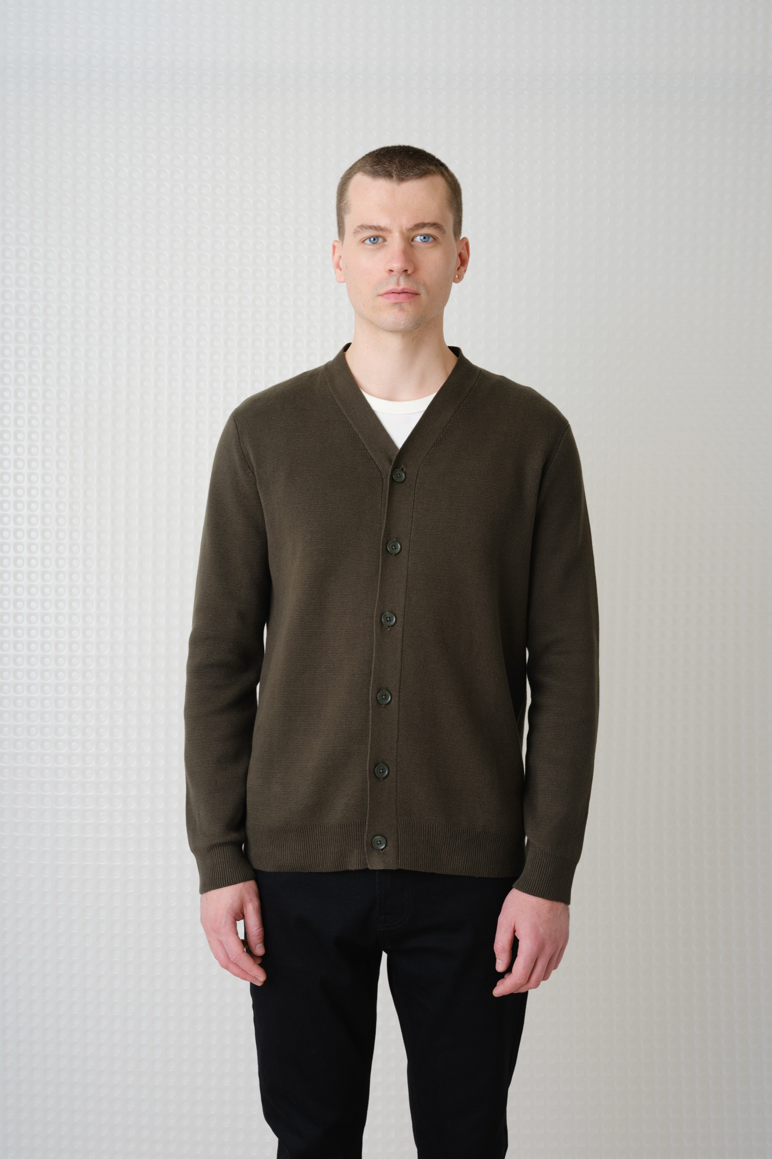 Skall - High Break Cardigan - Dark Olive