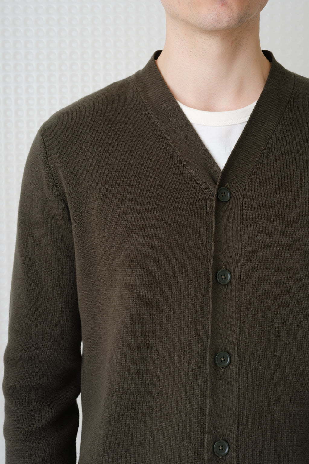 Skall - High Break Cardigan - Dark Olive