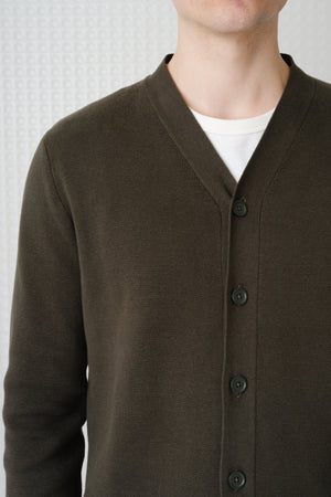 Skall - High Break Cardigan - Dark Olive