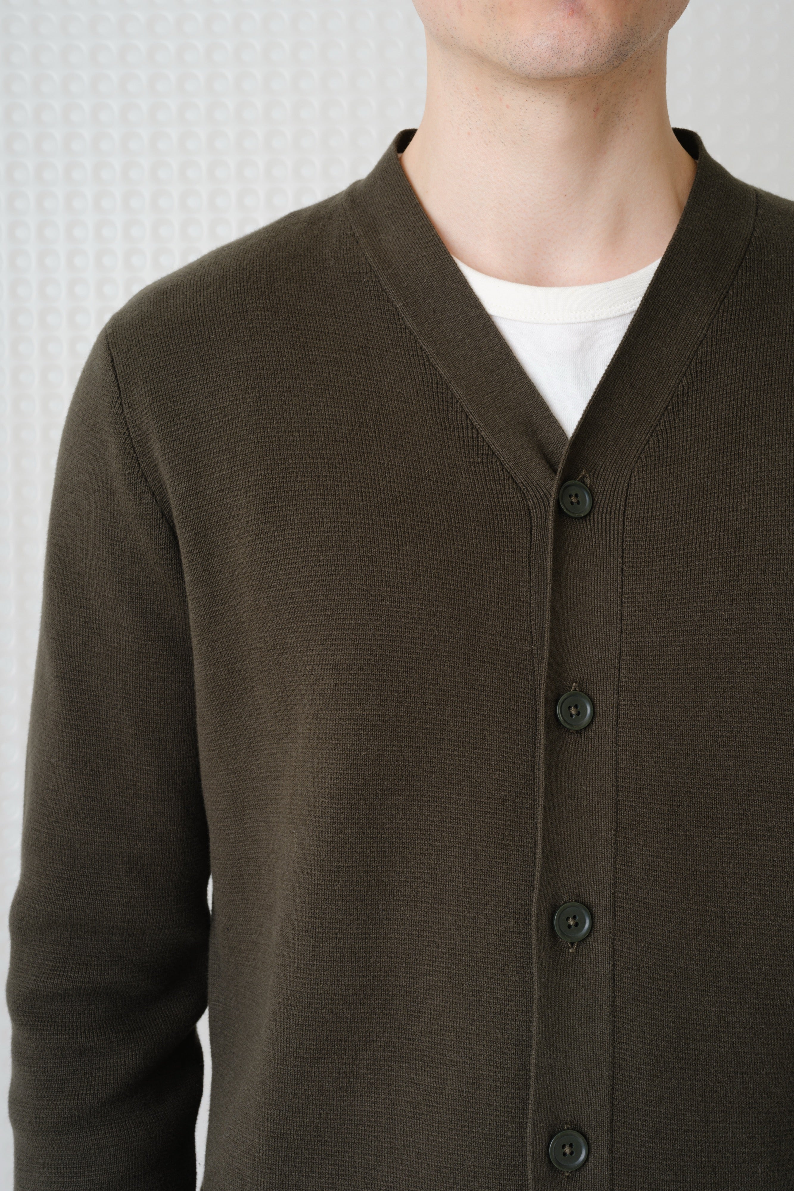Skall - High Break Cardigan - Dark Olive